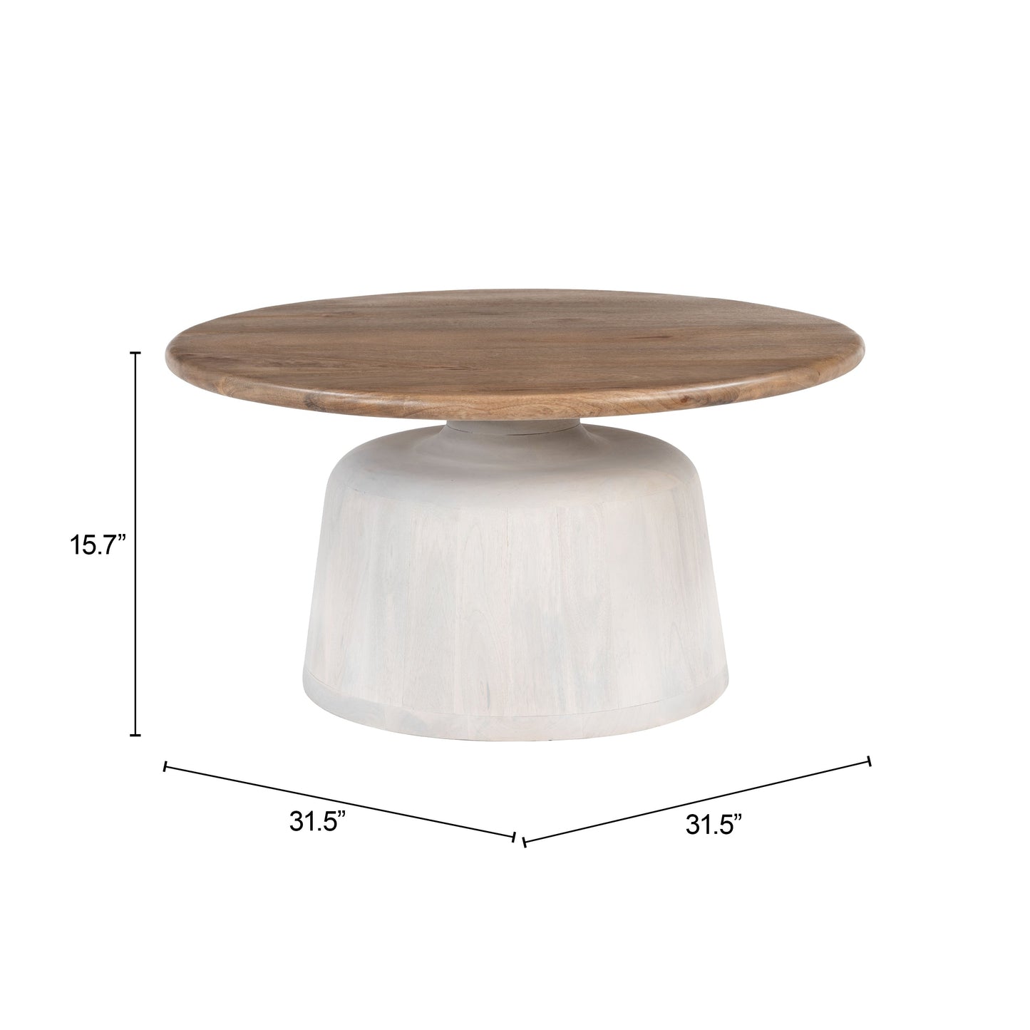 Goblet Brown & White Coffee Table - Ornate Home