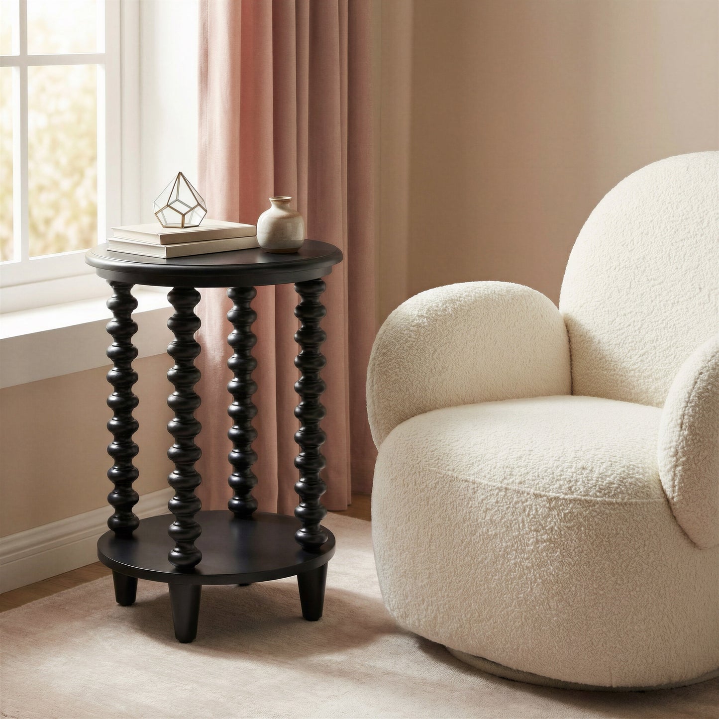 Gocce Black Side Table - Ornate Home