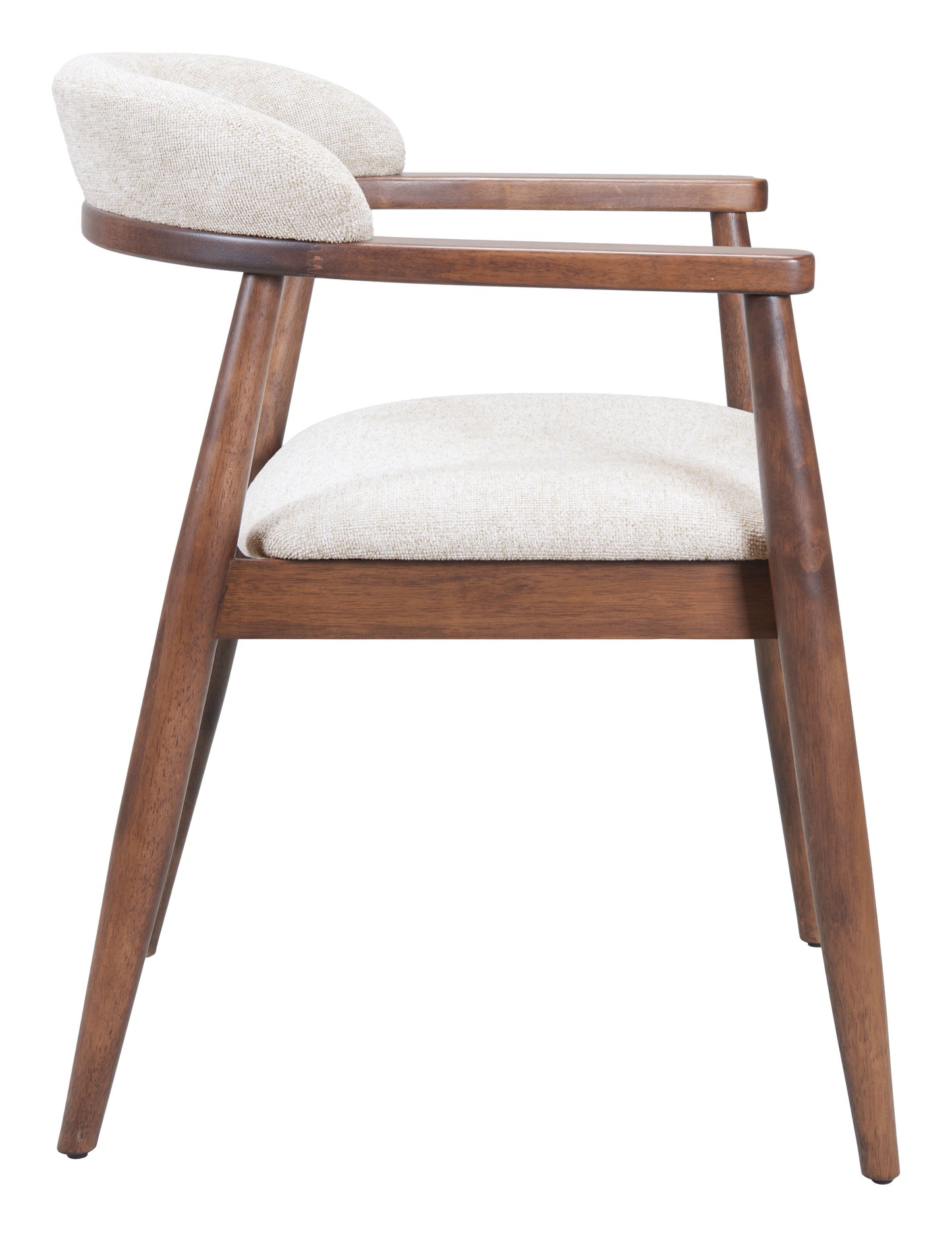 Goka Beige & Walnut Dining Chair - Ornate Home