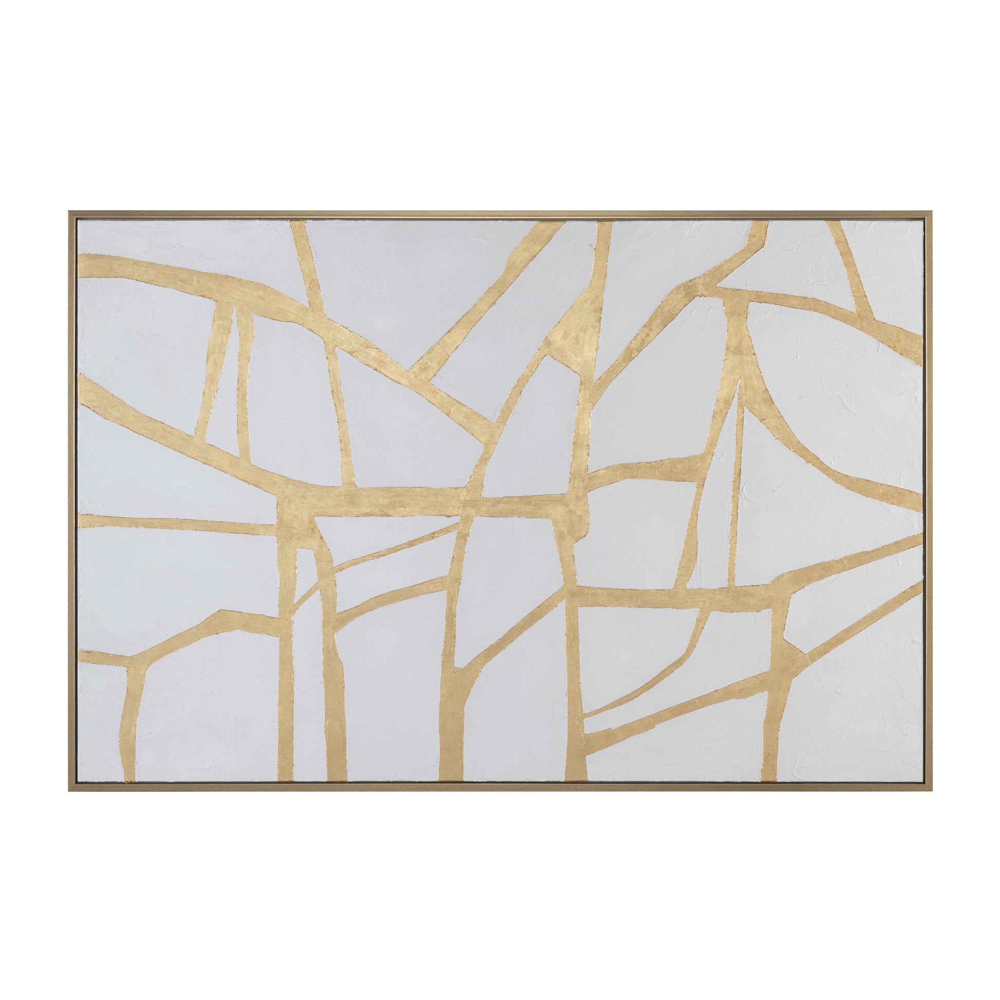 Gold Lines Gold/White Canvas - Ornate Home