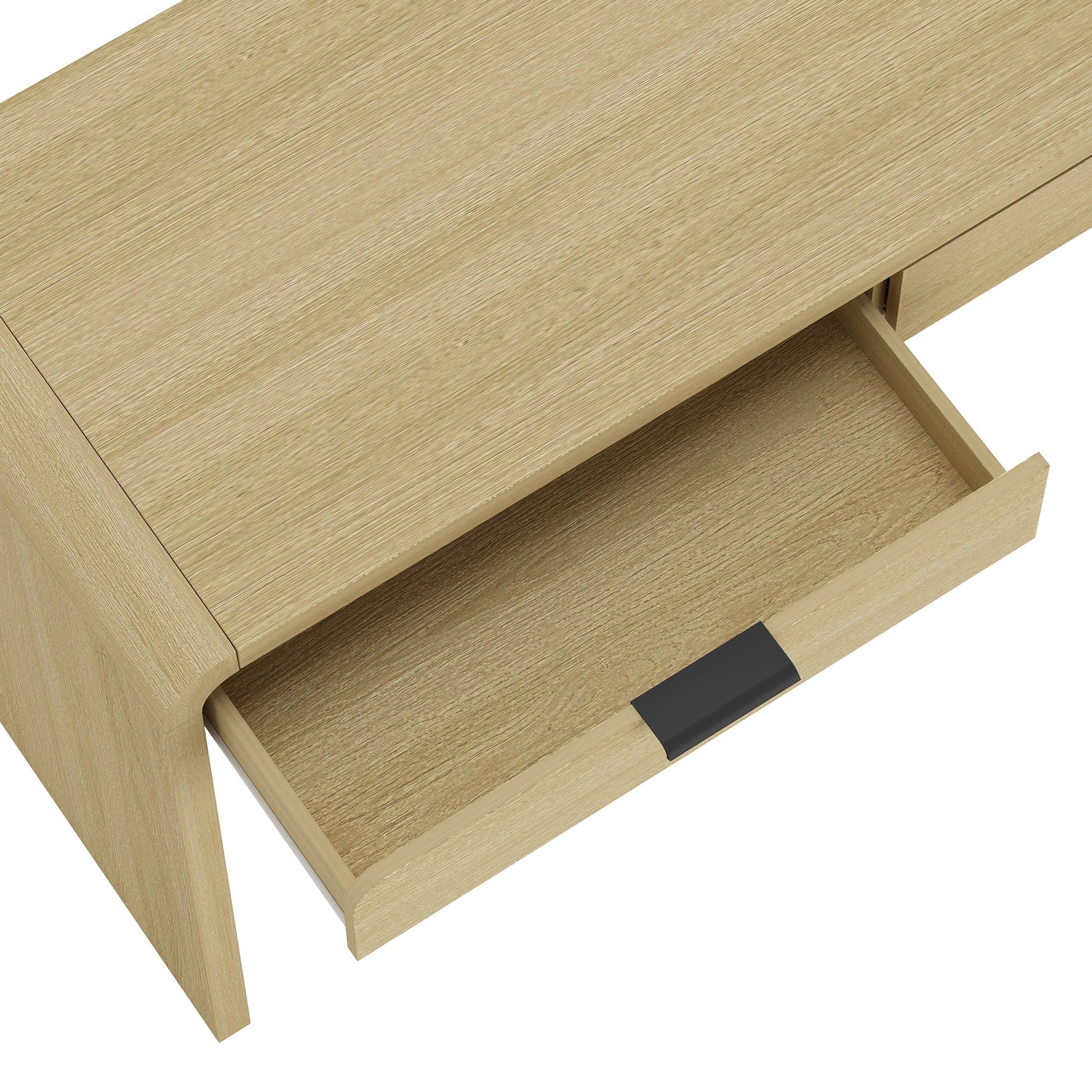 Grace 54" Home Office Desk in Natural Oak and Black - Ornate Home