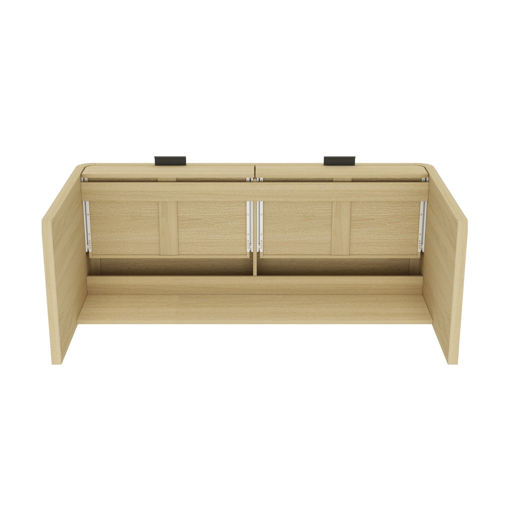 Grace 54" Home Office Desk in Natural Oak and Black - Ornate Home