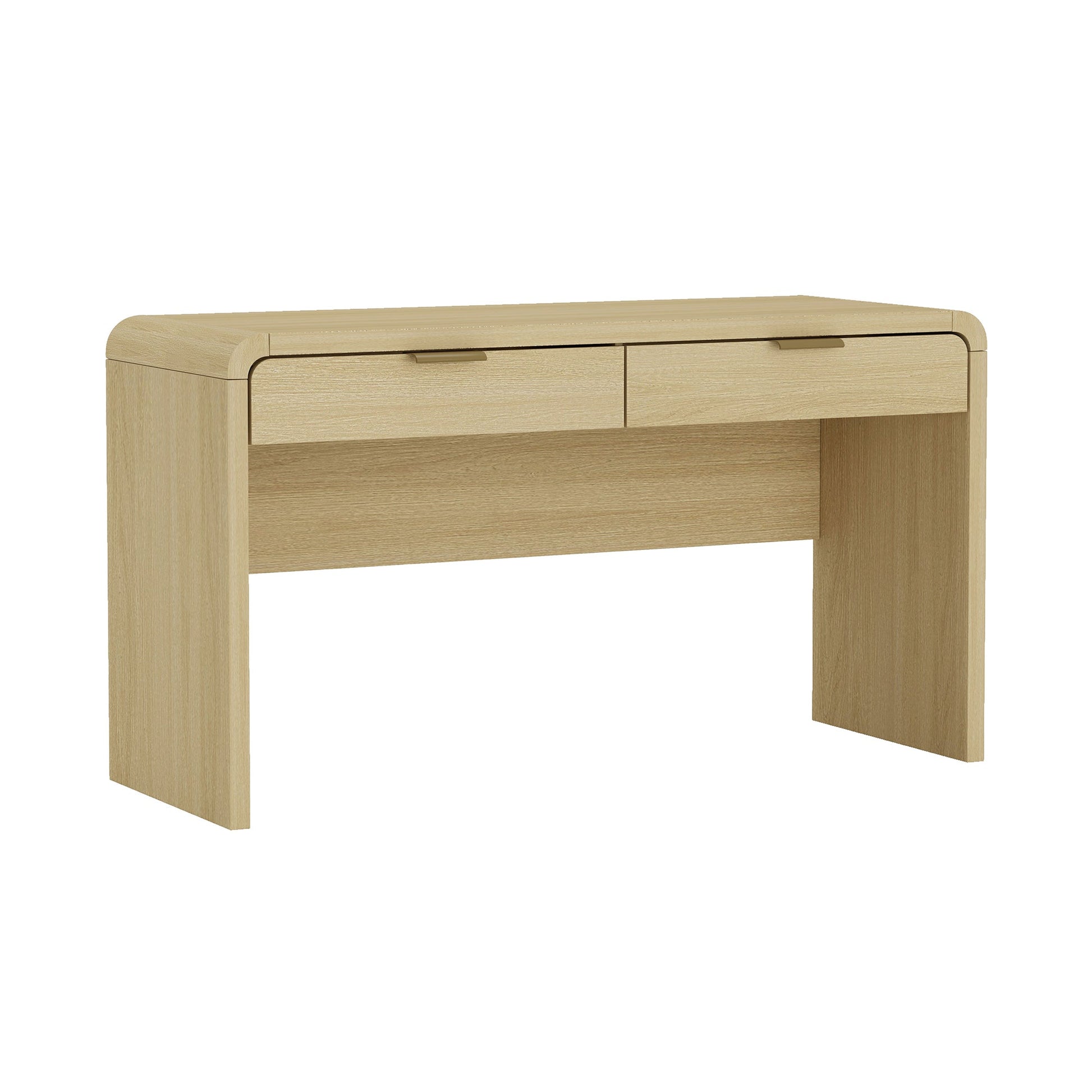 Grace 54" Home Office Desk in Natural Oak and Gold - Ornate Home