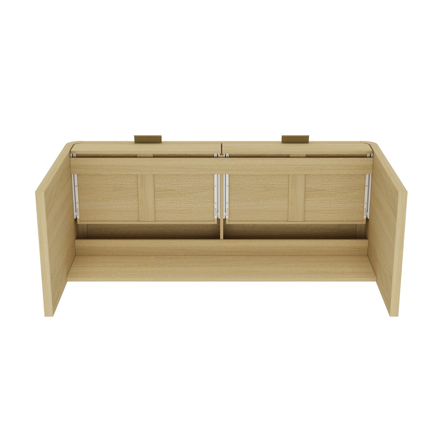 Grace 54" Home Office Desk in Natural Oak and Gold - Ornate Home