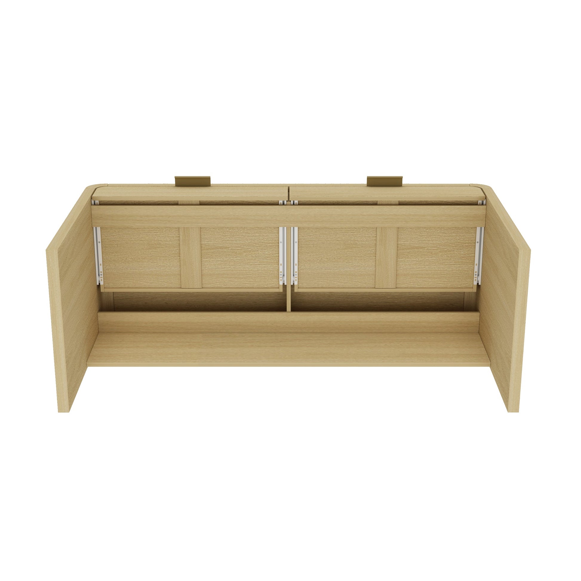 Grace 54" Home Office Desk in Natural Oak and Gold - Ornate Home
