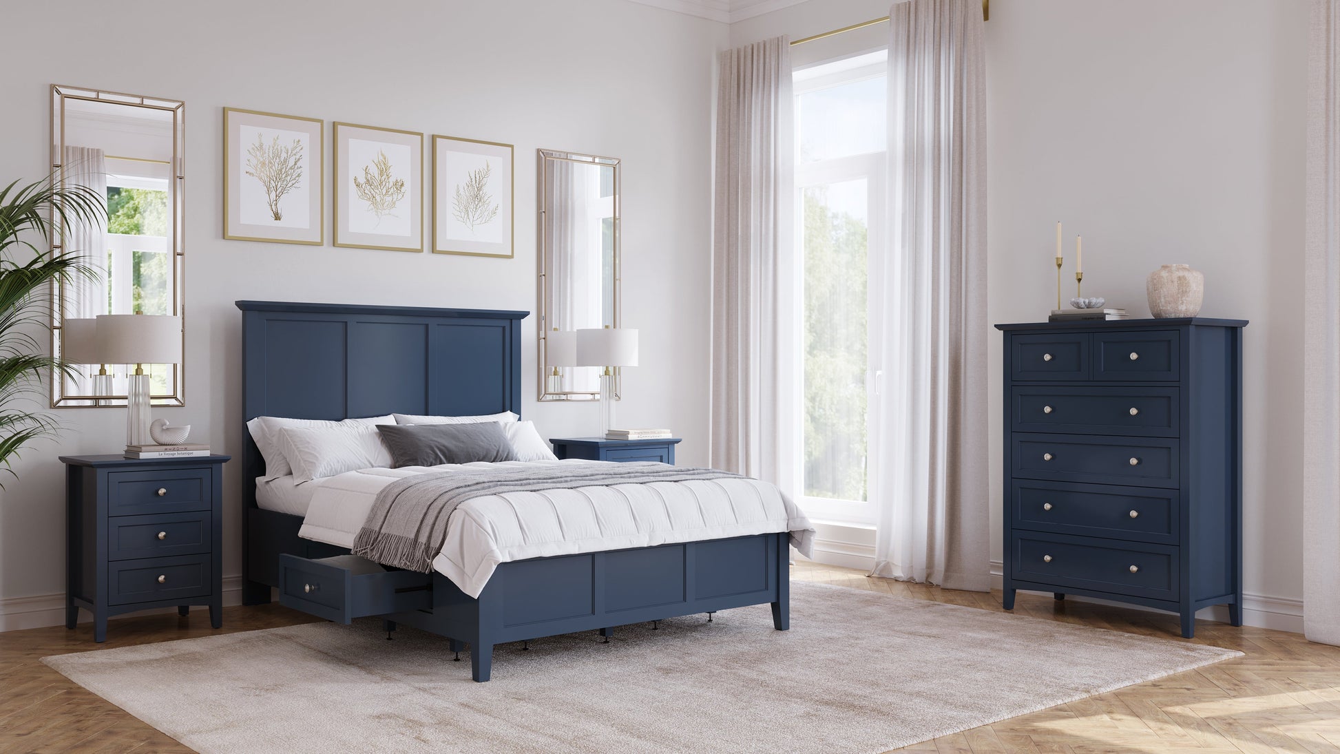 Grace Five Drawer Chest in Blueberry - Ornate Home