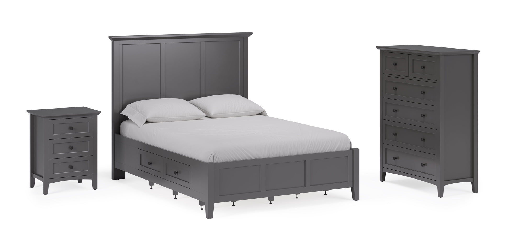 Grace Five Drawer Chest in Raven Black - Ornate Home