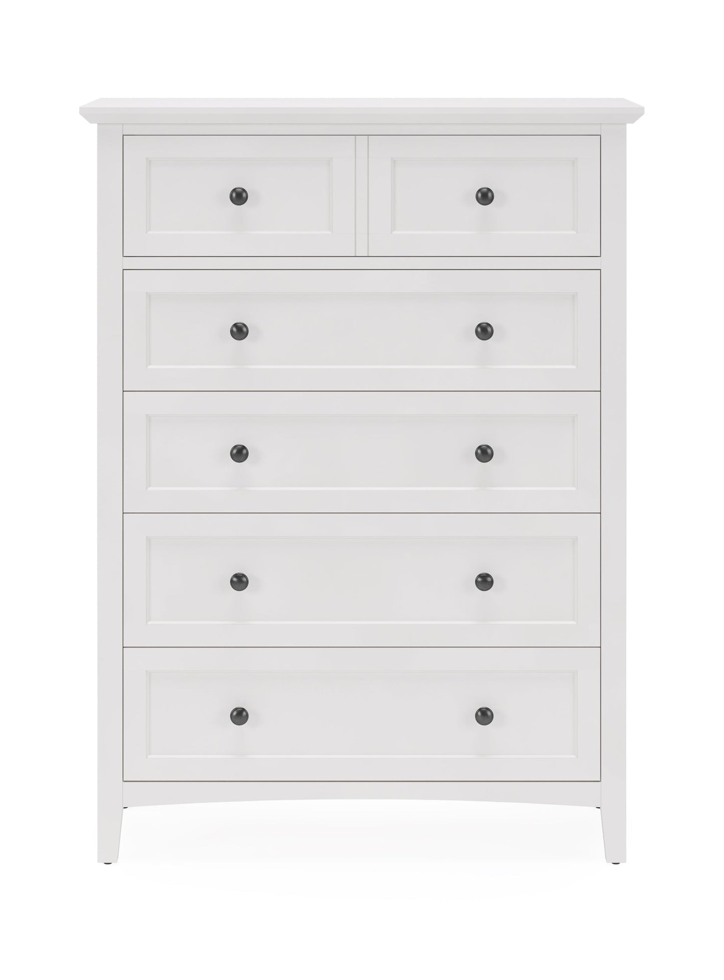 Grace Five Drawer Chest in Snowfall White - Ornate Home