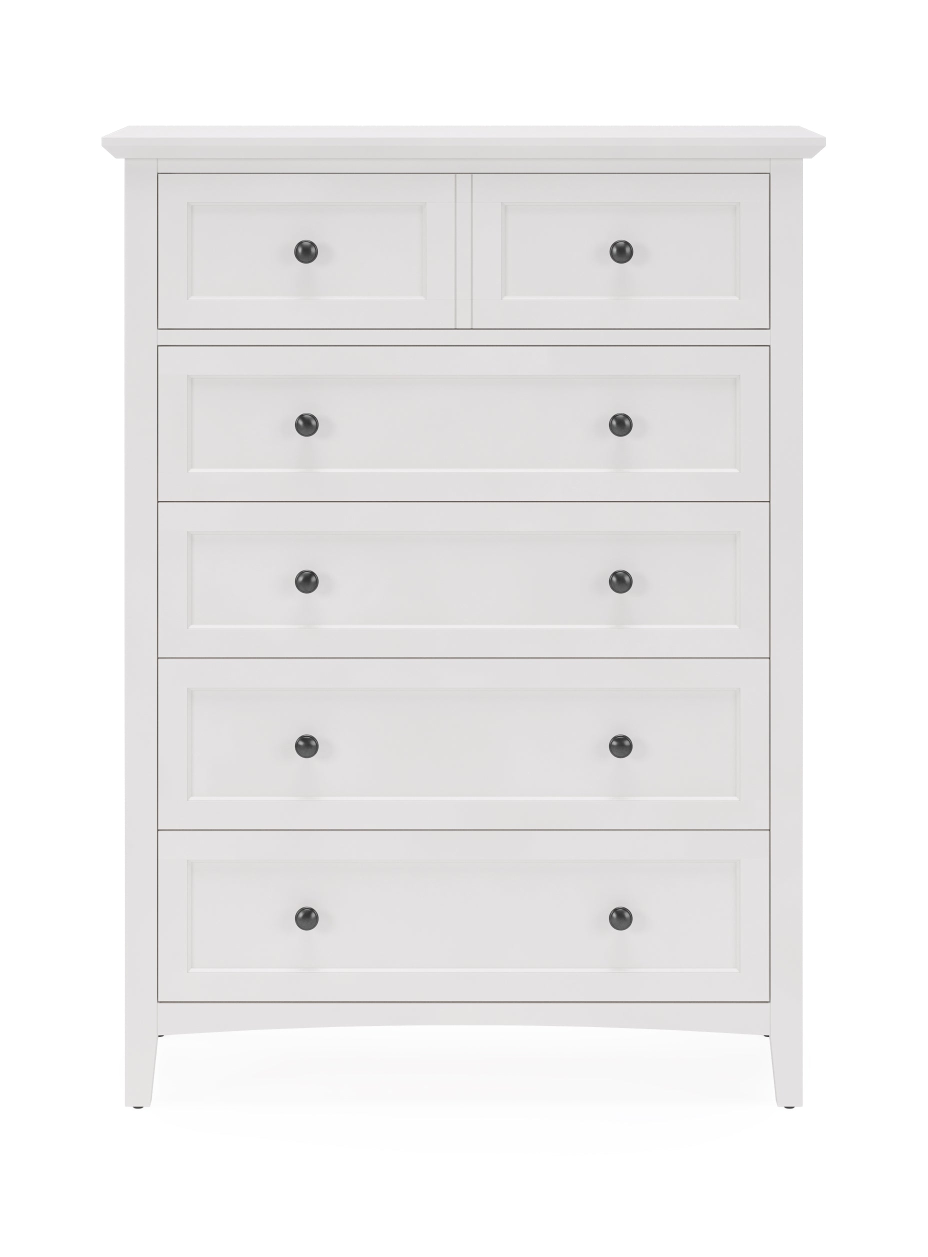 Grace Five Drawer Chest in Snowfall White - Ornate Home