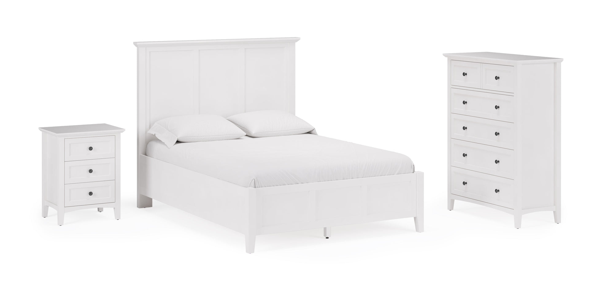 Grace Five Drawer Chest in Snowfall White - Ornate Home