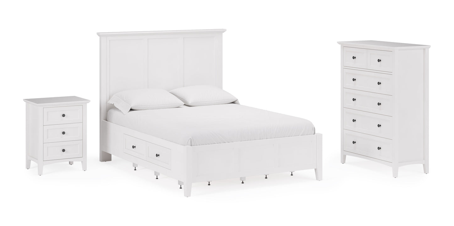Grace Five Drawer Chest in Snowfall White - Ornate Home