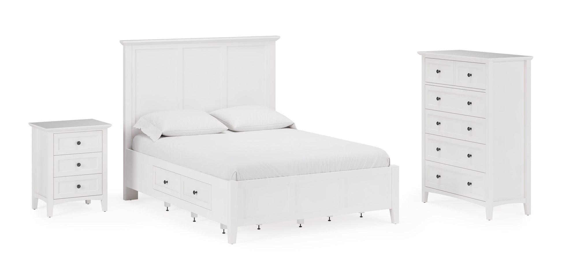 Grace Five Drawer Chest in Snowfall White - Ornate Home