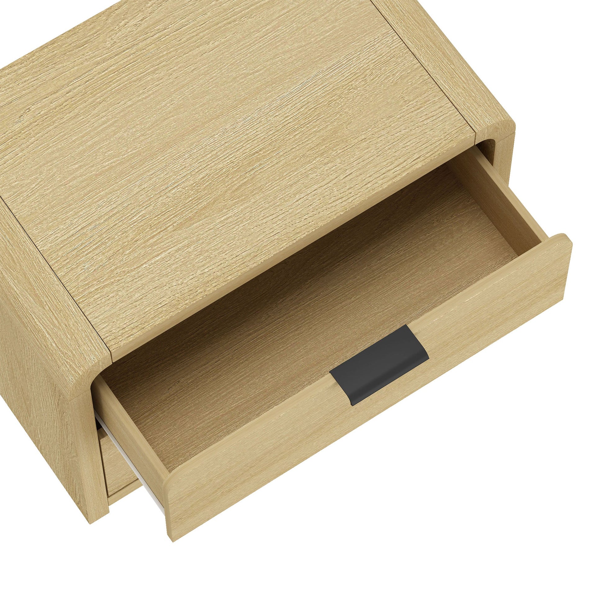 Grace Nightstand in Natural Oak and Black - Ornate Home
