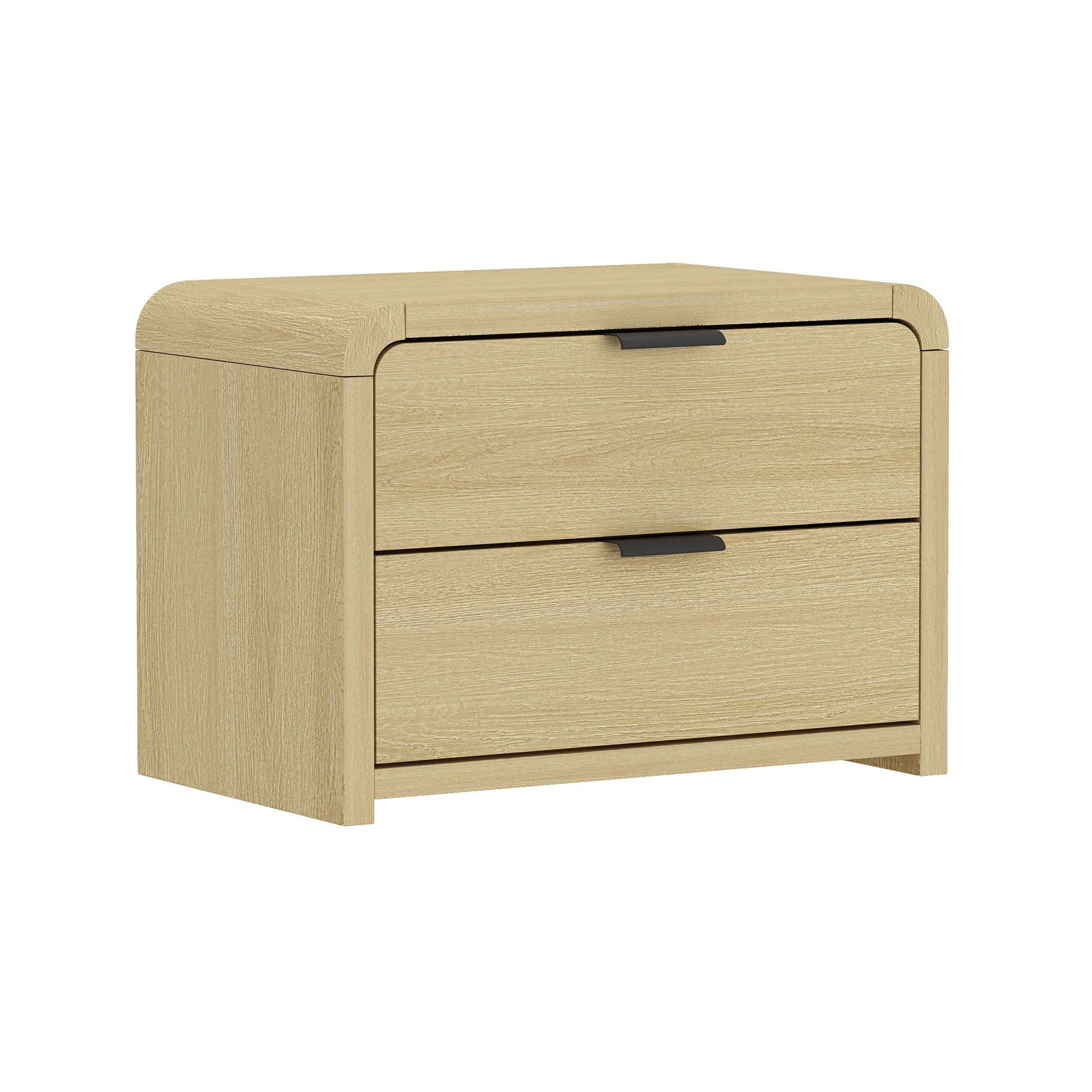 Grace Nightstand in Natural Oak and Black (set of 2) - Ornate Home