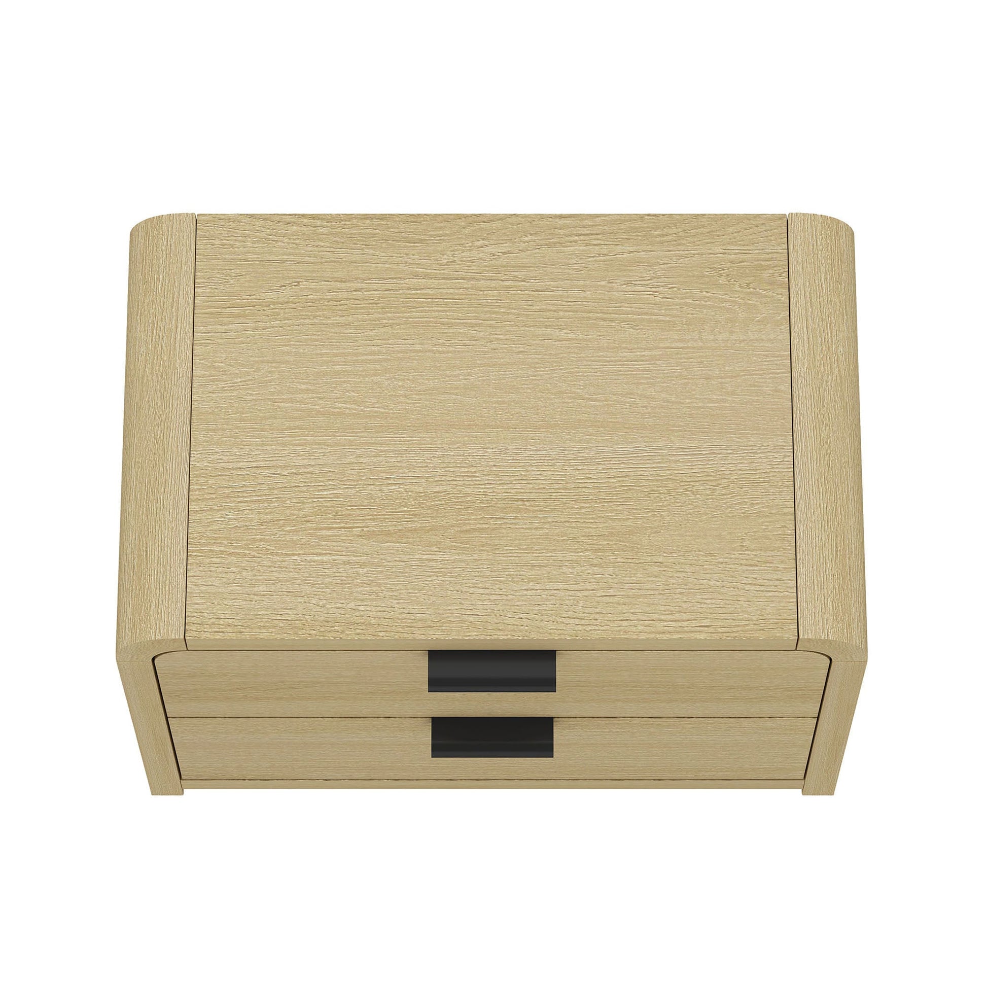 Grace Nightstand in Natural Oak and Black (set of 2) - Ornate Home