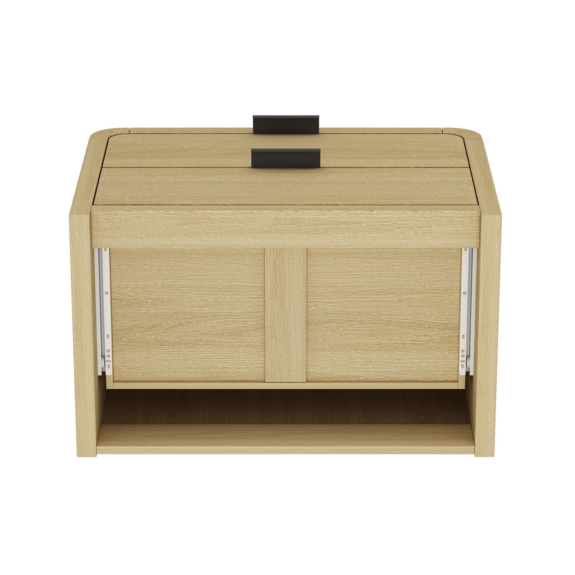 Grace Nightstand in Natural Oak and Black (set of 2) - Ornate Home