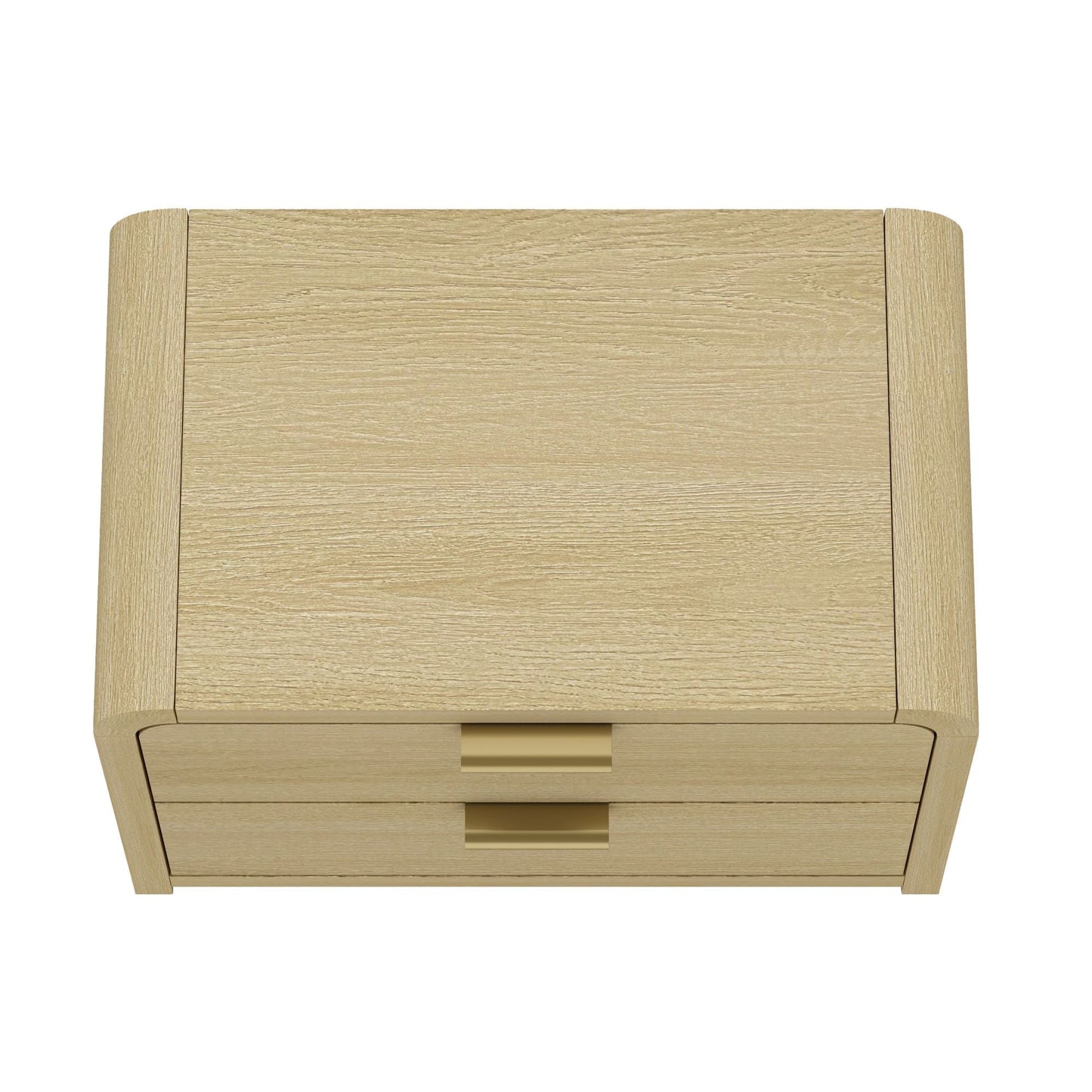 Grace Nightstand in Natural Oak and Gold (set of 2) - Ornate Home