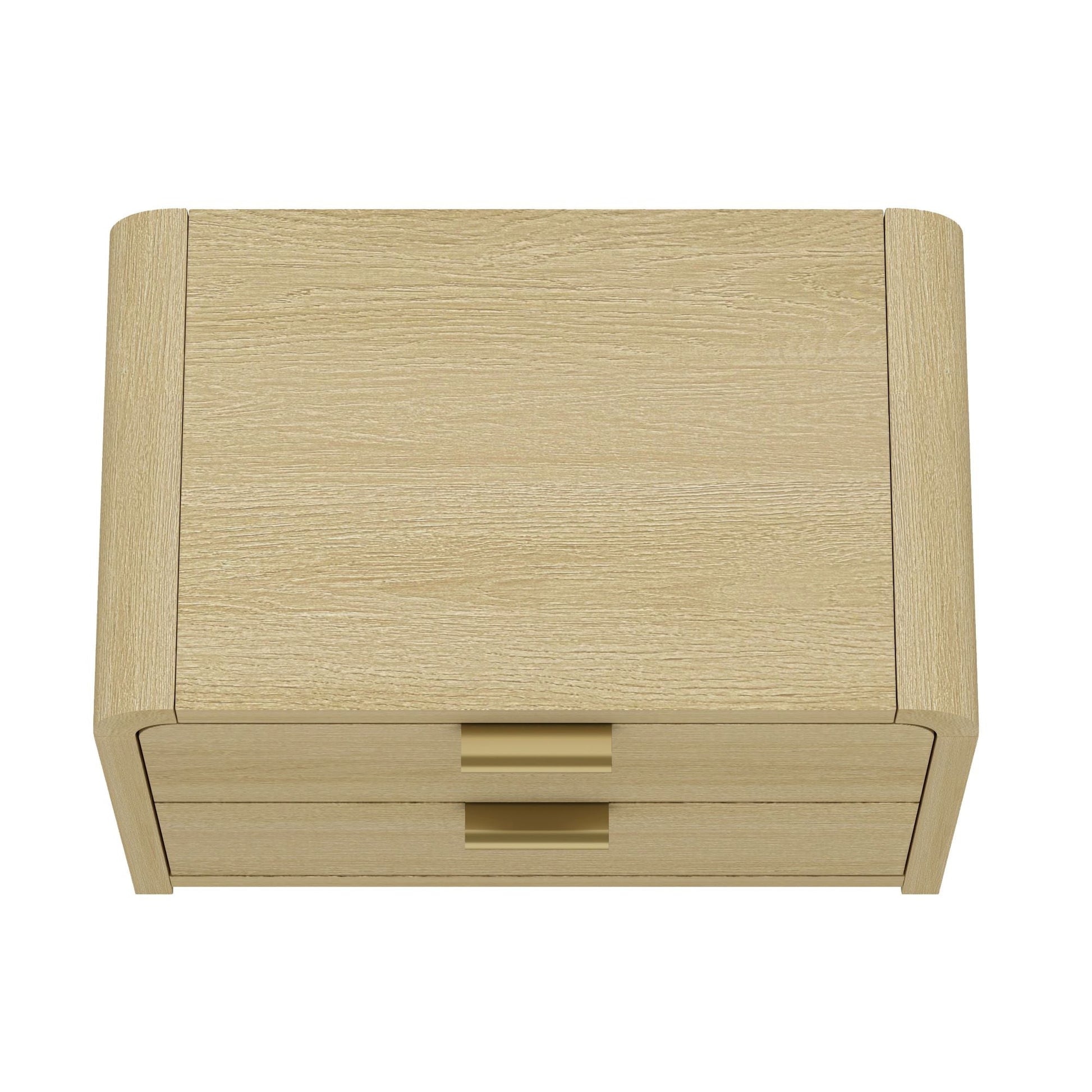 Grace Nightstand in Natural Oak and Gold (set of 2) - Ornate Home
