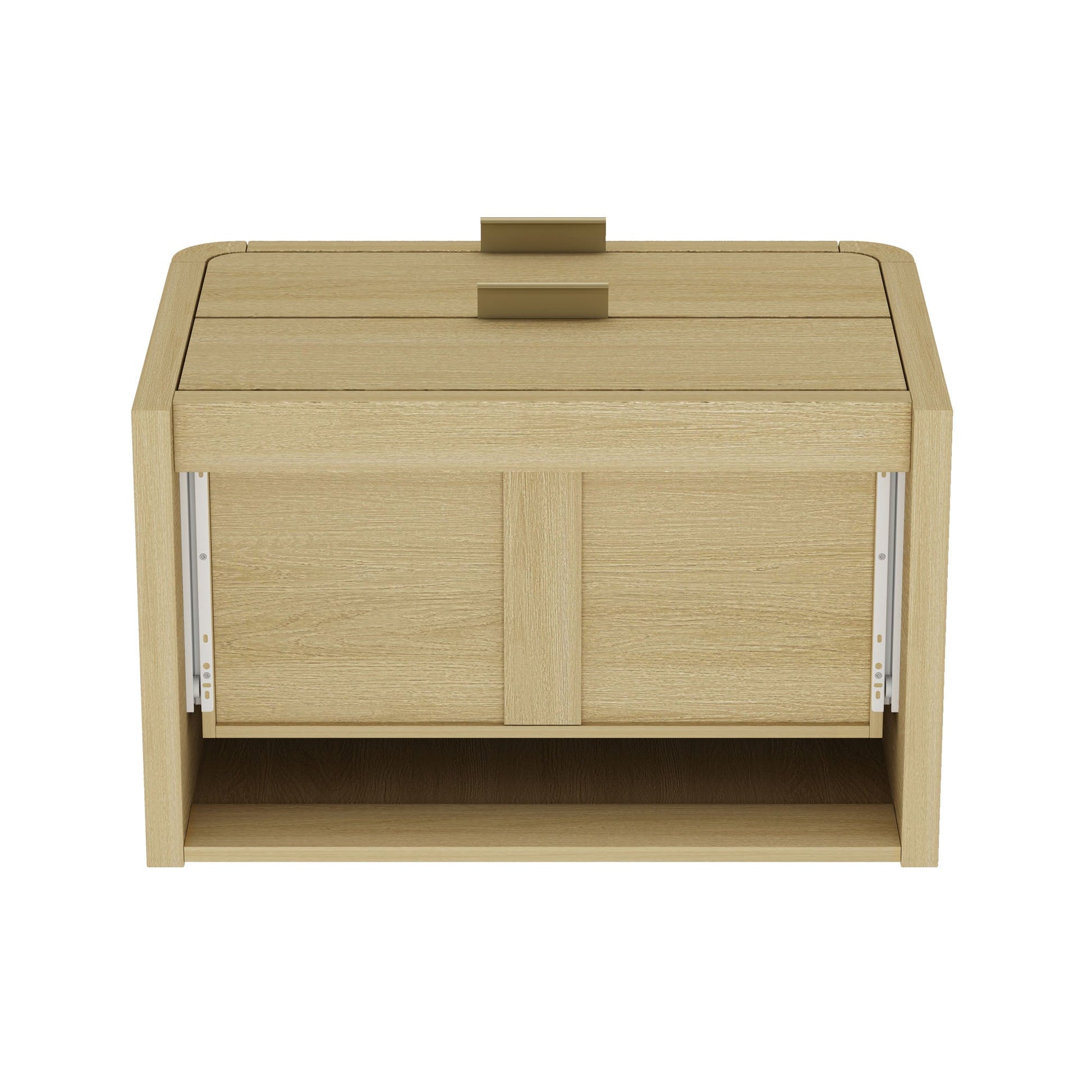 Grace Nightstand in Natural Oak and Gold (set of 2) - Ornate Home