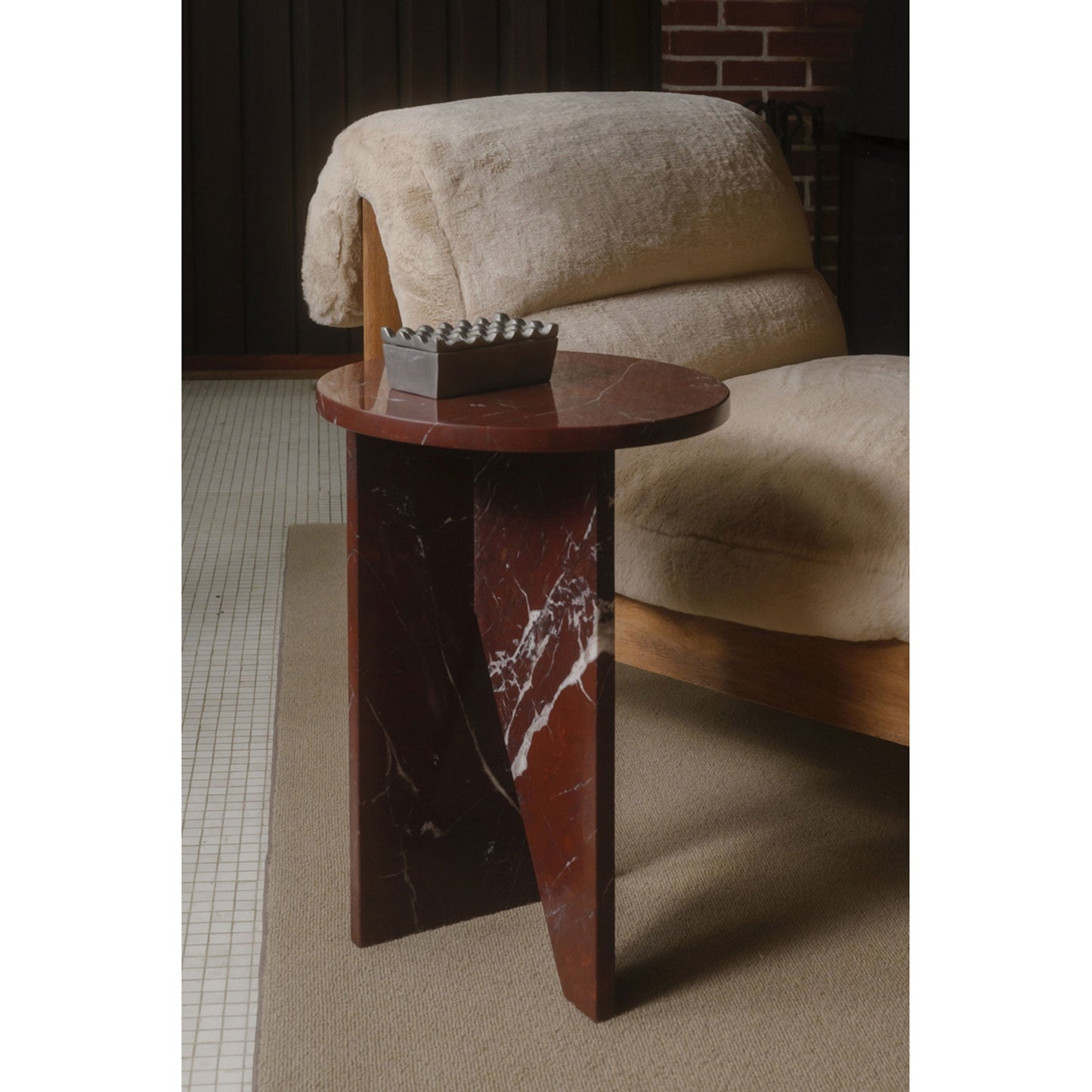 Grace Rosso Levante Marble Accent Table - Ornate Home
