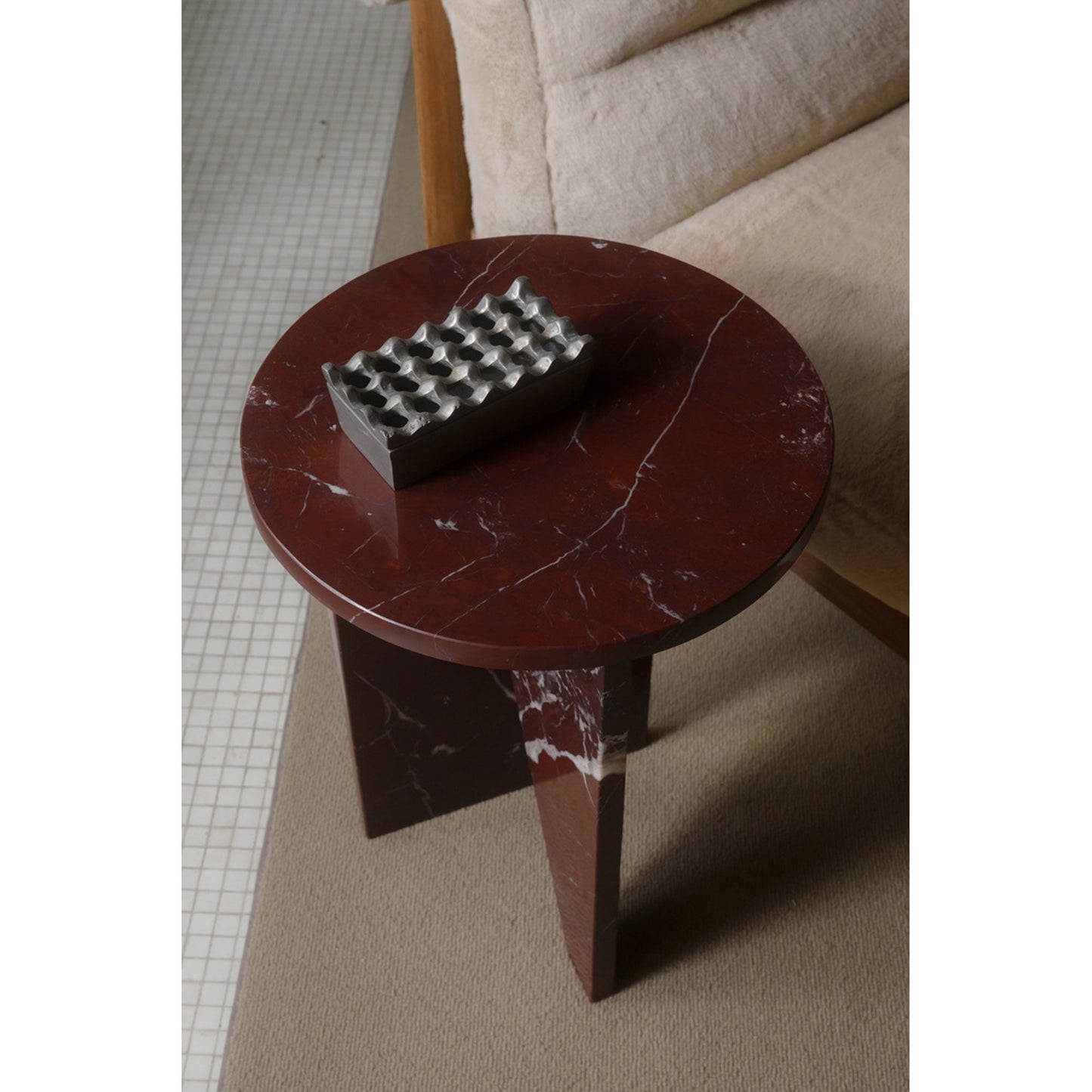 Grace Rosso Levante Marble Accent Table - Ornate Home