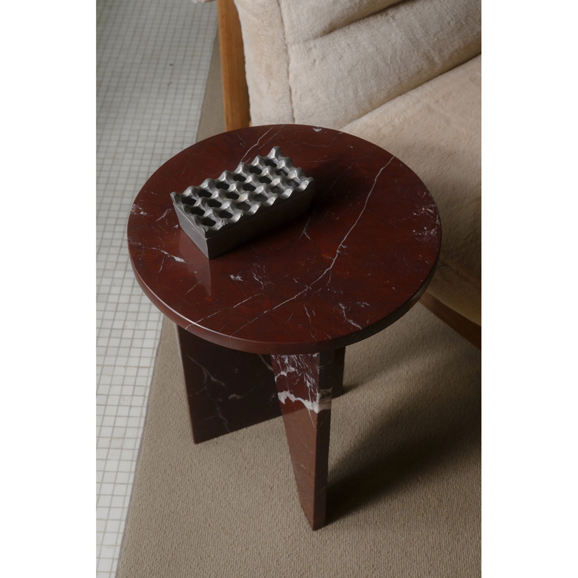 Grace Rosso Levante Marble Accent Table - Ornate Home