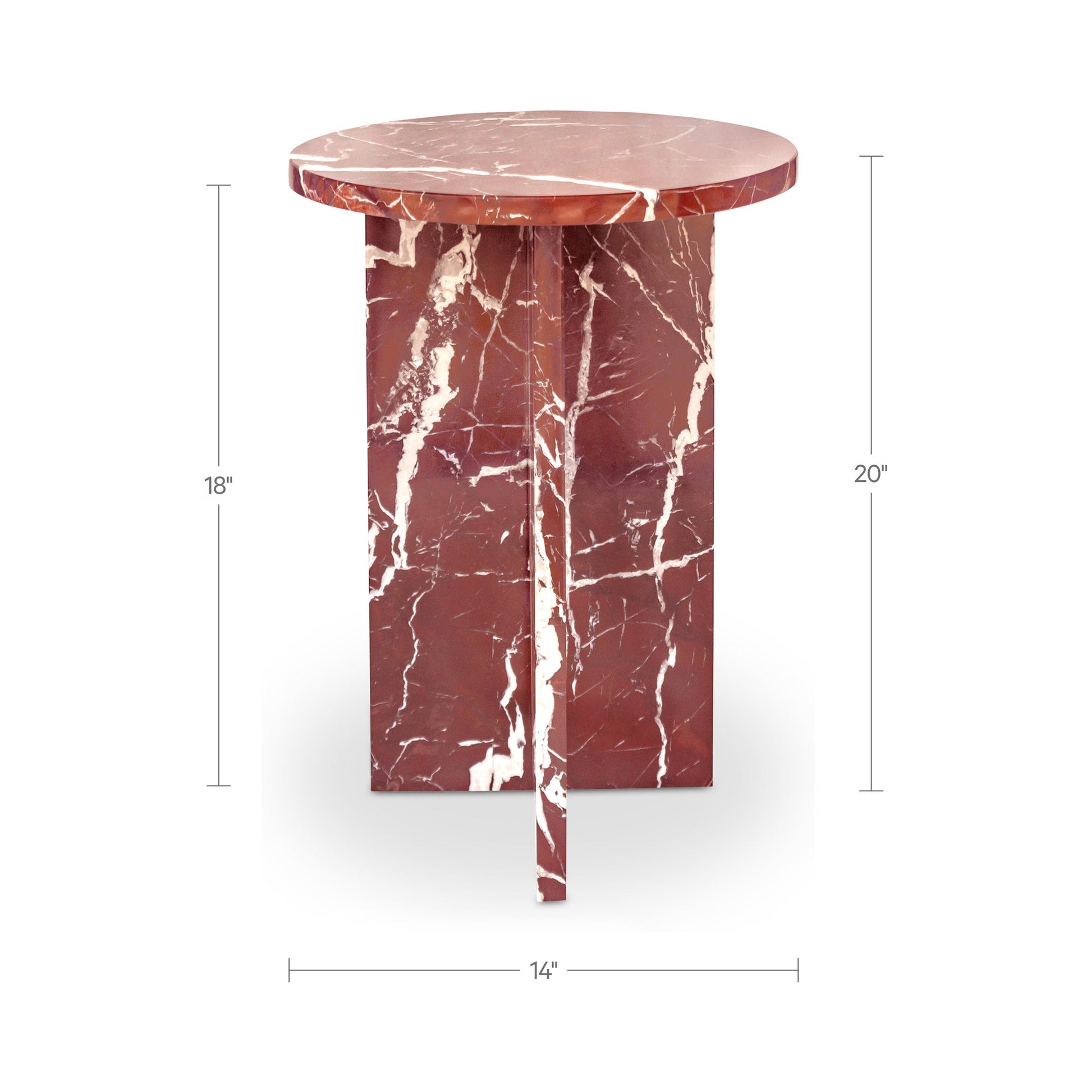 Grace Rosso Levante Marble Accent Table - Ornate Home