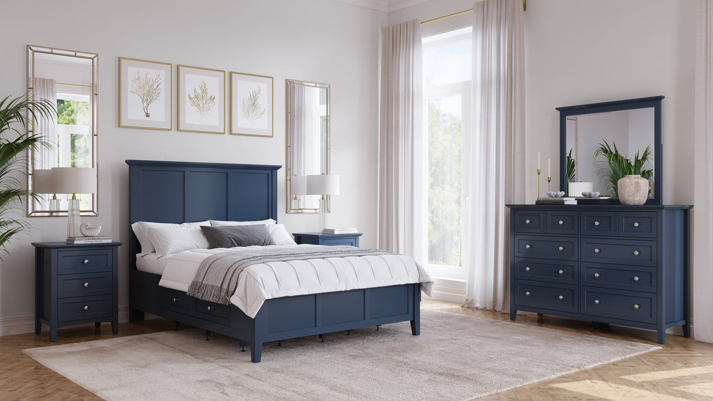 Grace Three Drawer Nightstand in Blueberry - Ornate Home