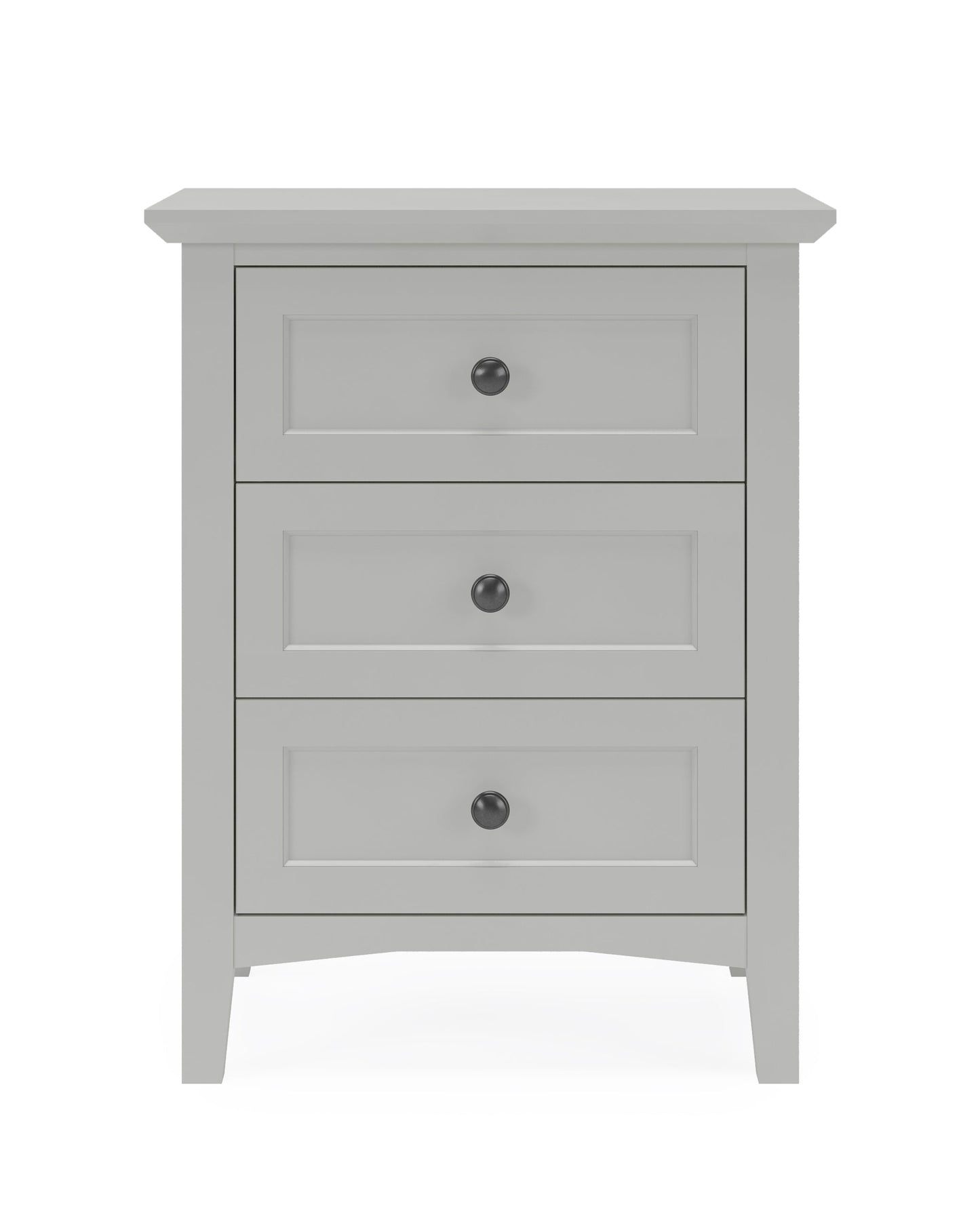 Grace Three Drawer Nightstand in Elephant Grey - Ornate Home