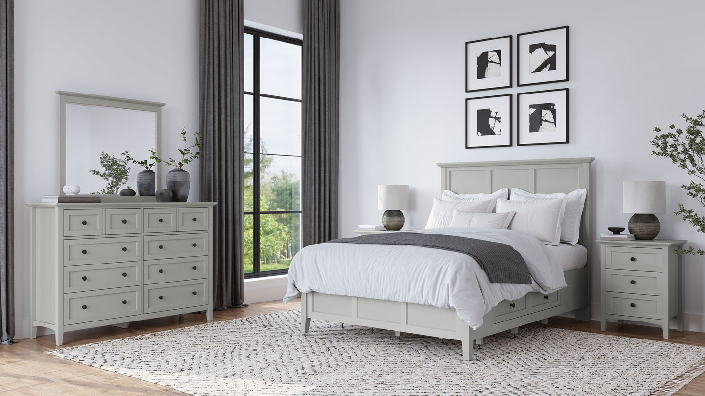 Grace Three Drawer Nightstand in Elephant Grey - Ornate Home