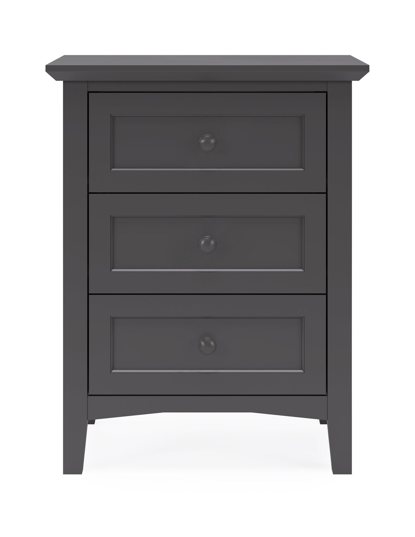 Grace Three Drawer Nightstand in Raven Black - Ornate Home