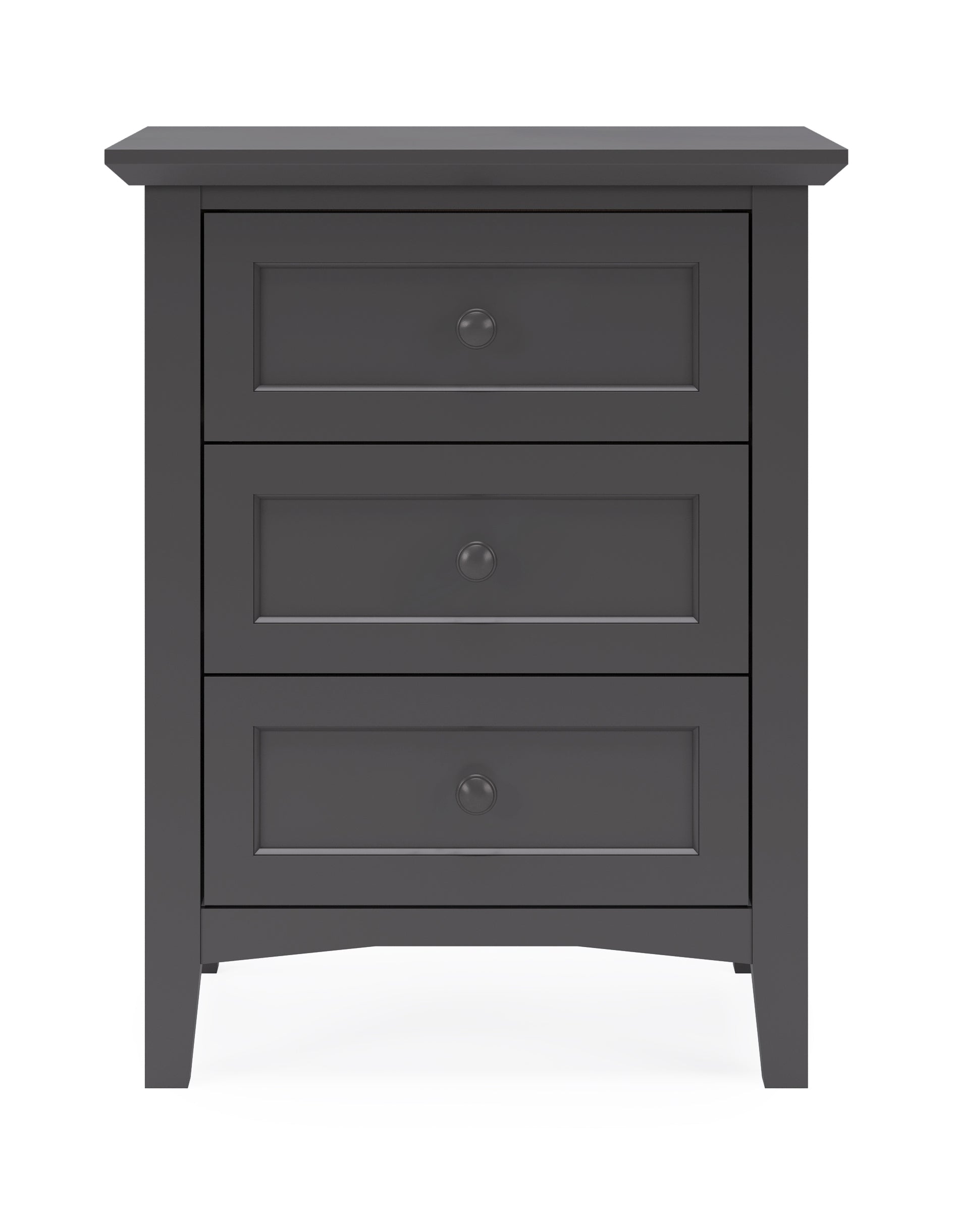 Grace Three Drawer Nightstand in Raven Black - Ornate Home