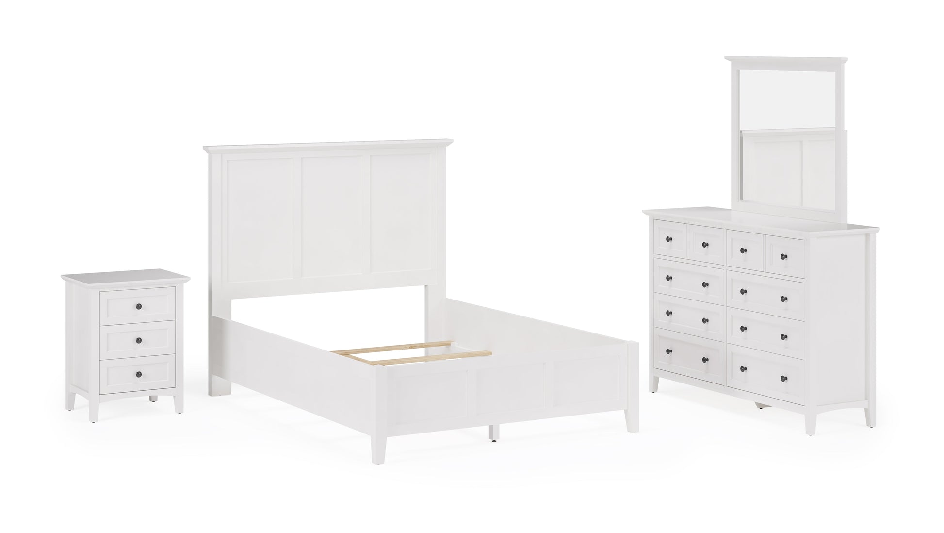 Grace Three Drawer Nightstand in Snowfall White - Ornate Home
