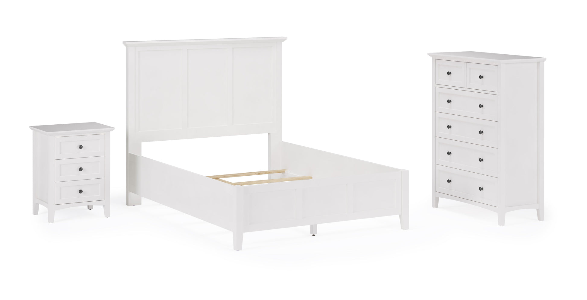 Grace Three Drawer Nightstand in Snowfall White - Ornate Home