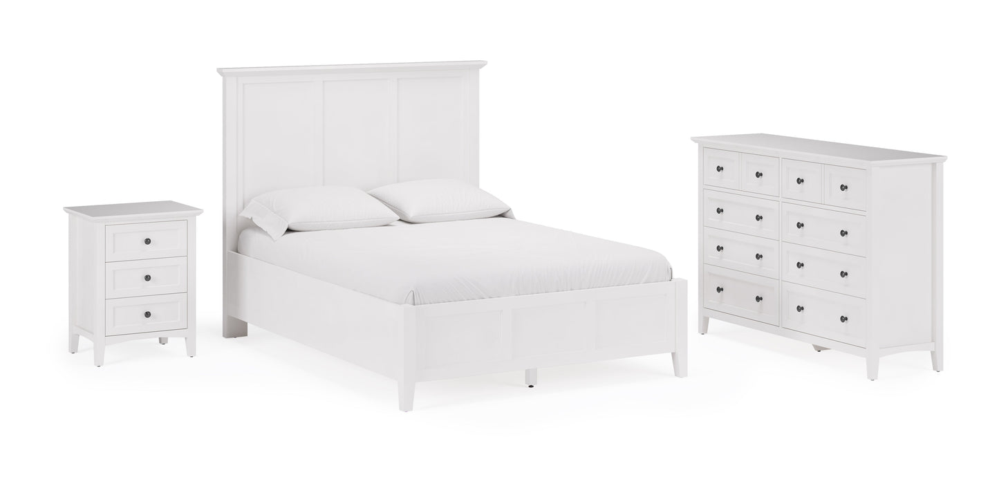 Grace Three Drawer Nightstand in Snowfall White - Ornate Home