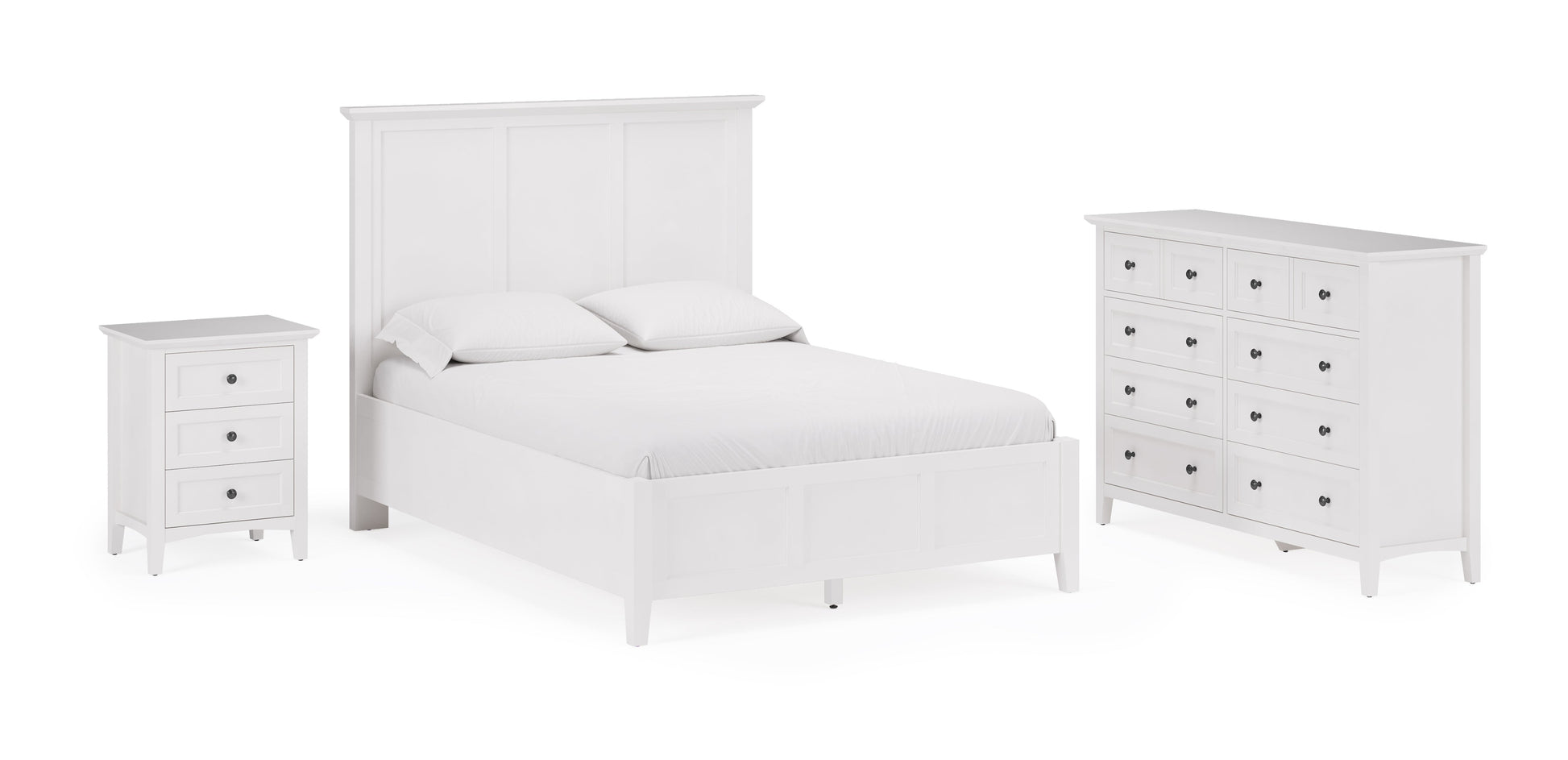 Grace Three Drawer Nightstand in Snowfall White - Ornate Home