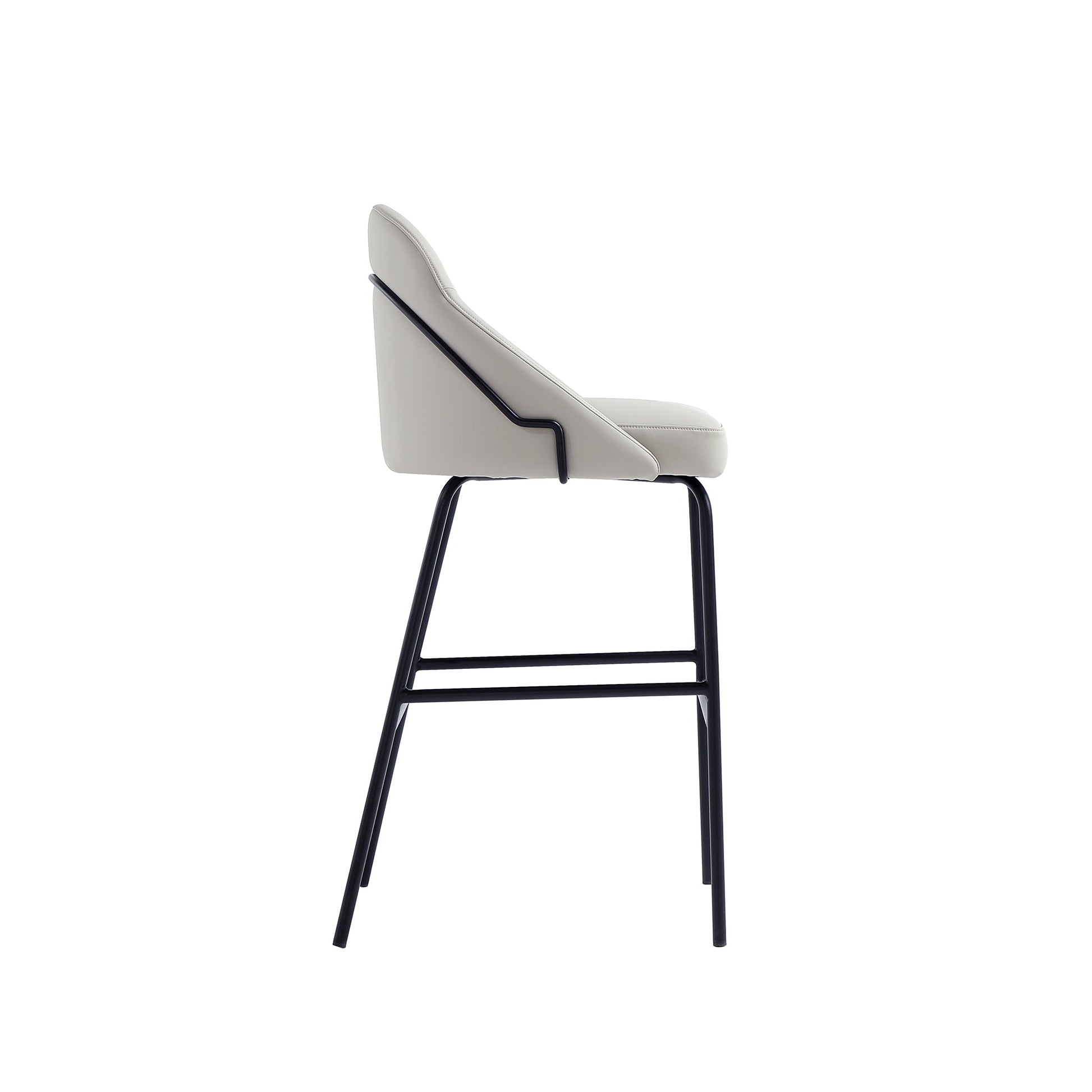 Gracie Barstool in Stone and Black (set of 2) - Ornate Home