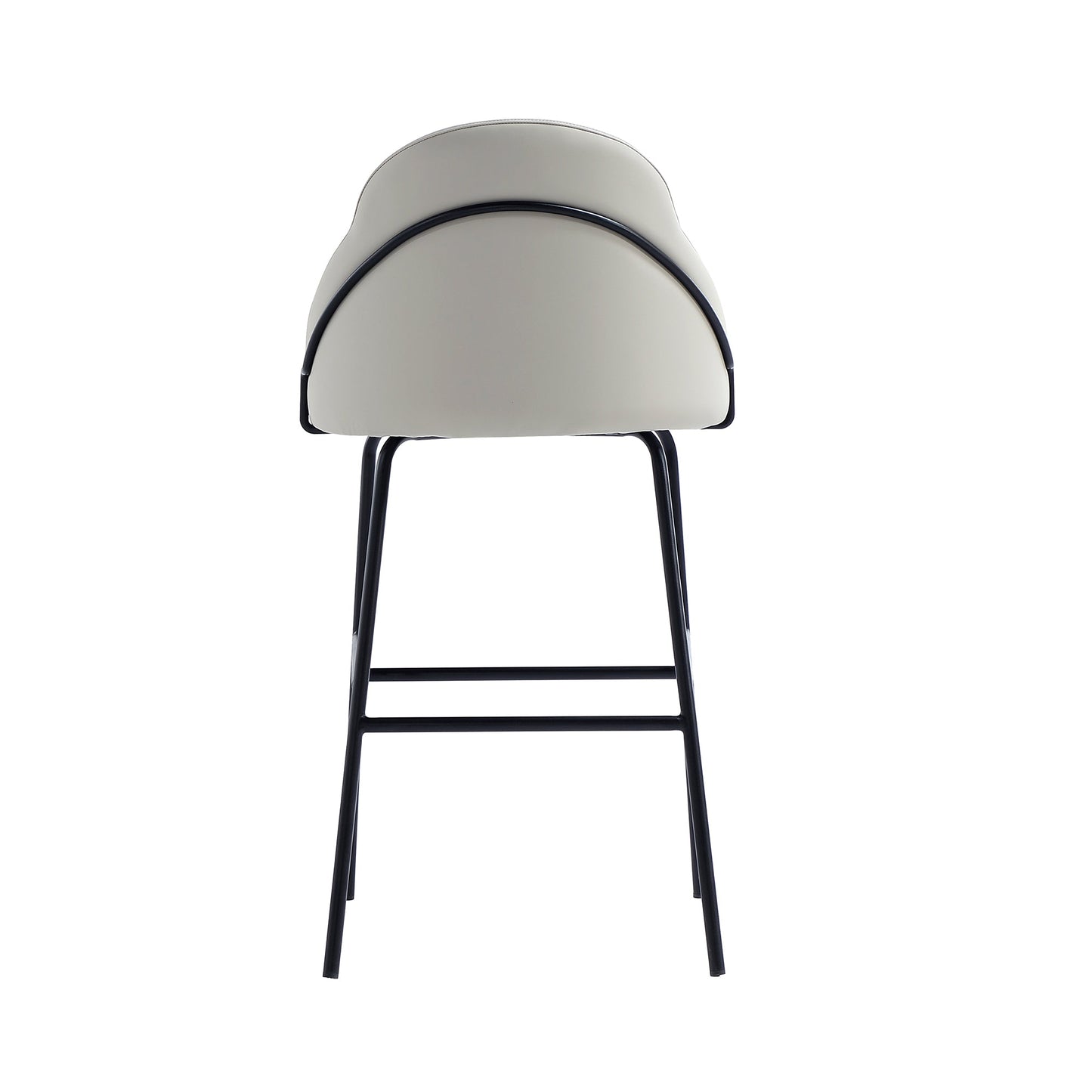 Gracie Barstool in Stone and Black (set of 2) - Ornate Home