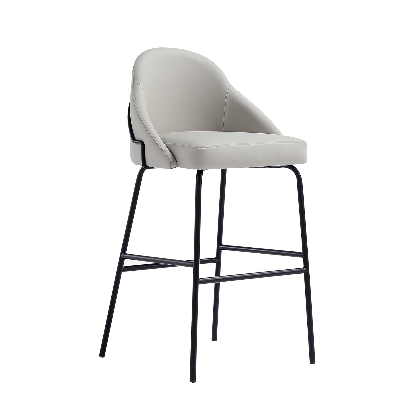 Gracie Barstool in Stone and Black (set of 3) - Ornate Home