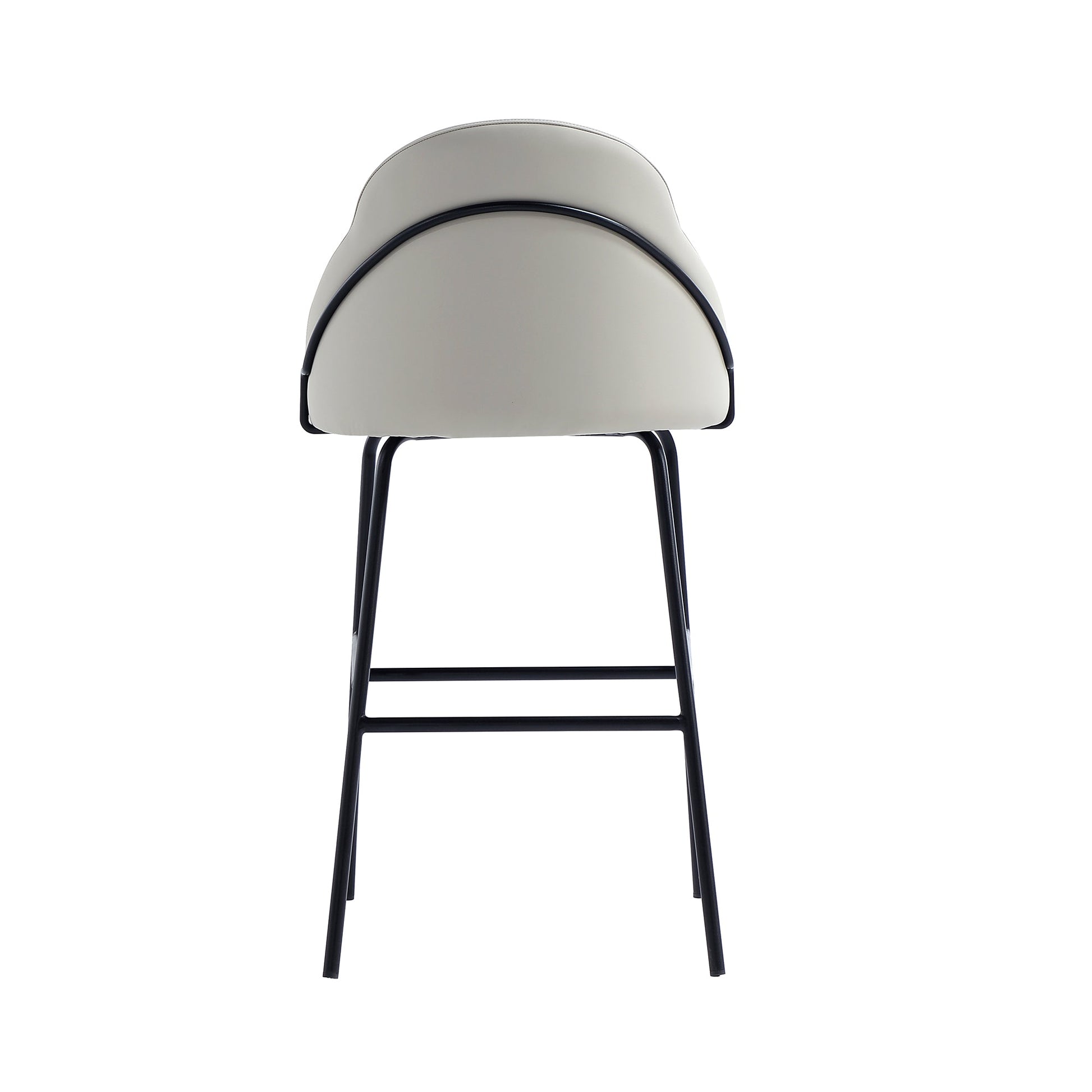 Gracie Barstool in Stone and Black (set of 3) - Ornate Home
