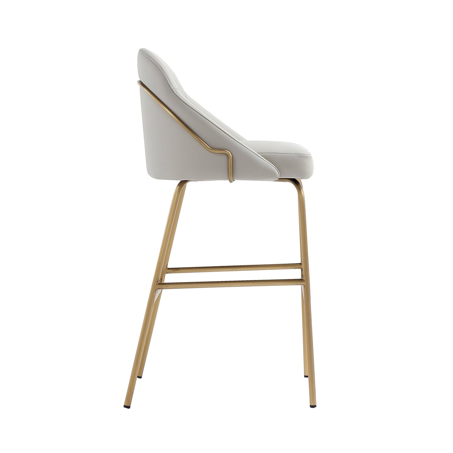 Gracie Barstool in Stone and Gold (set of 2) - Ornate Home