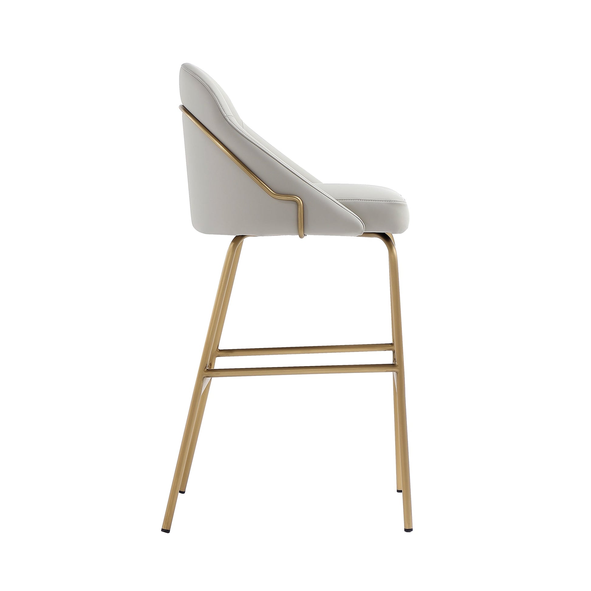Gracie Barstool in Stone and Gold (set of 2) - Ornate Home