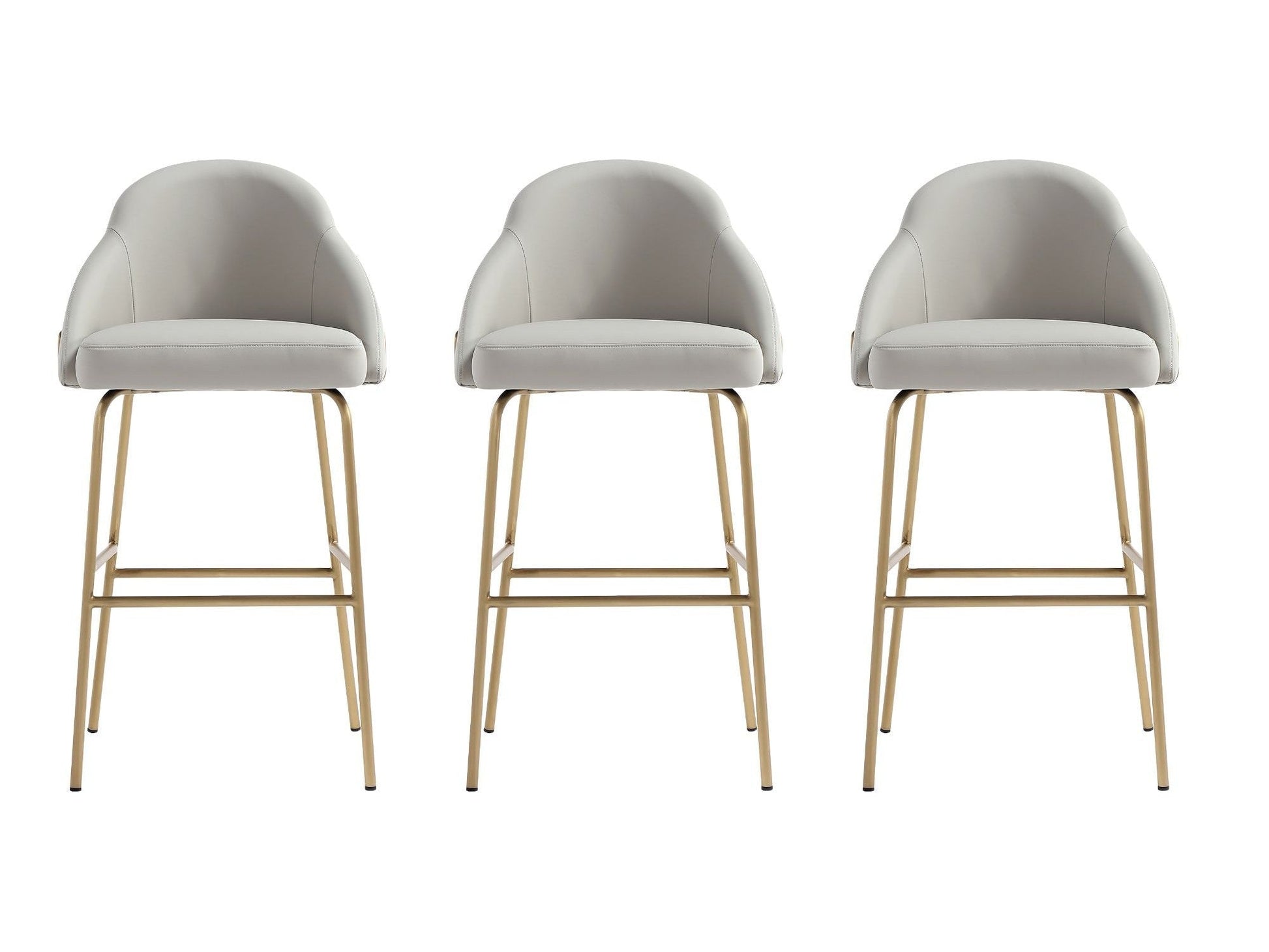 Gracie Barstool in Stone and Gold (set of 3) - Ornate Home