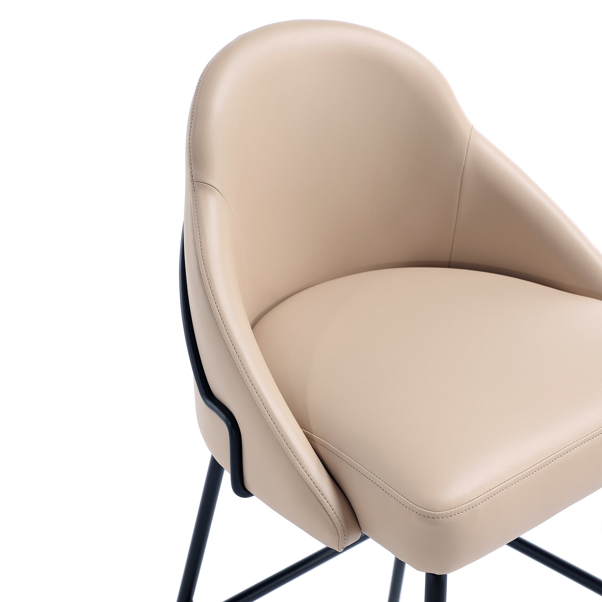 Gracie Barstool in Tan and Black (set of 2) - Ornate Home