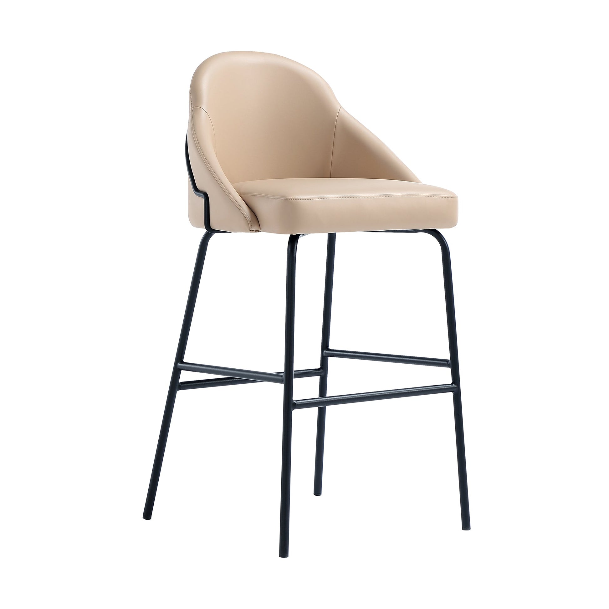 Gracie Barstool in Tan and Black (set of 2) - Ornate Home