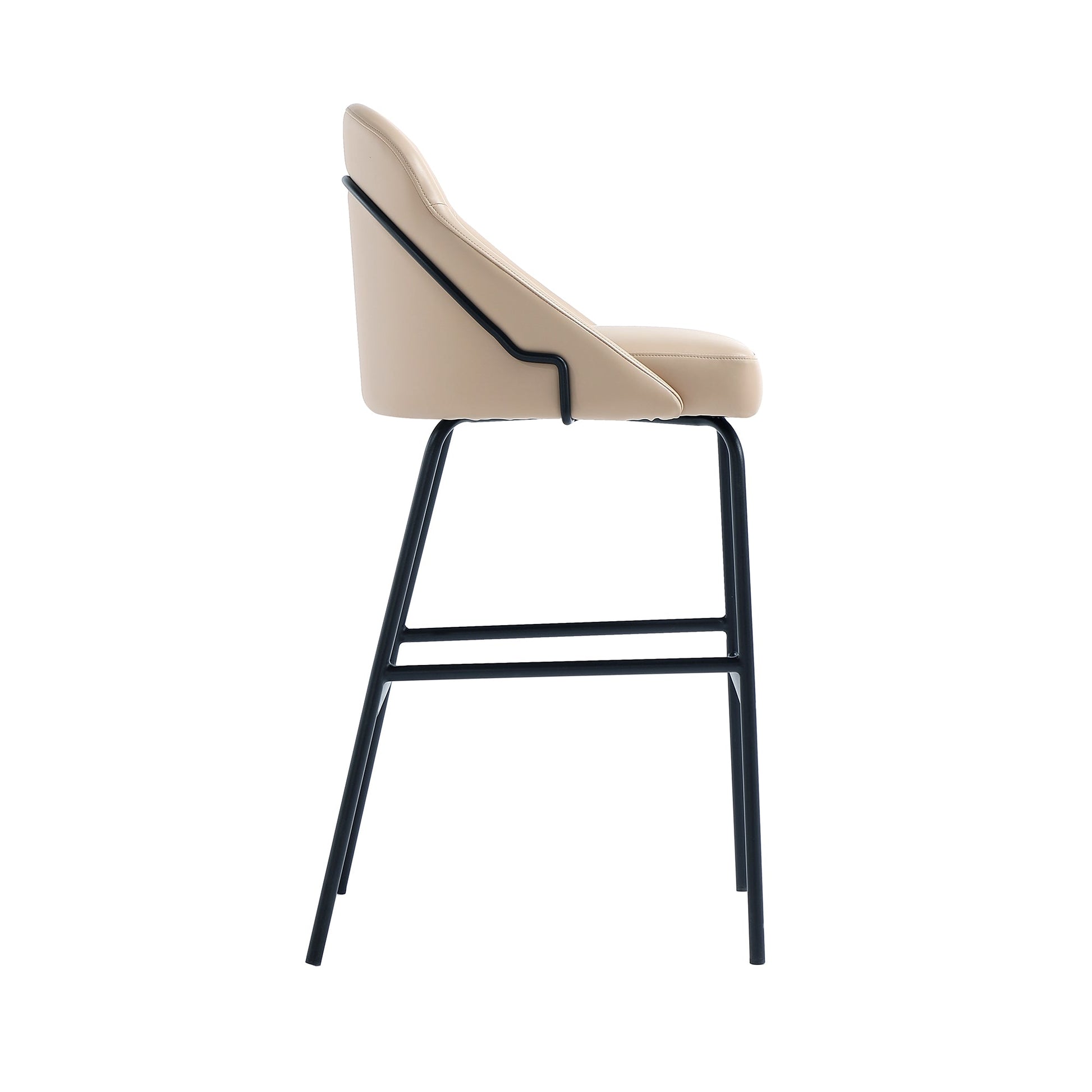 Gracie Barstool in Tan and Black (set of 2) - Ornate Home