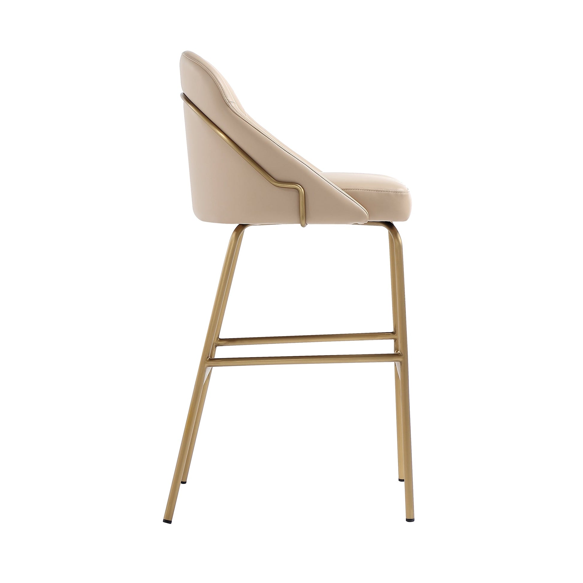 Gracie Barstool in Tan and Gold (set of 2) - Ornate Home