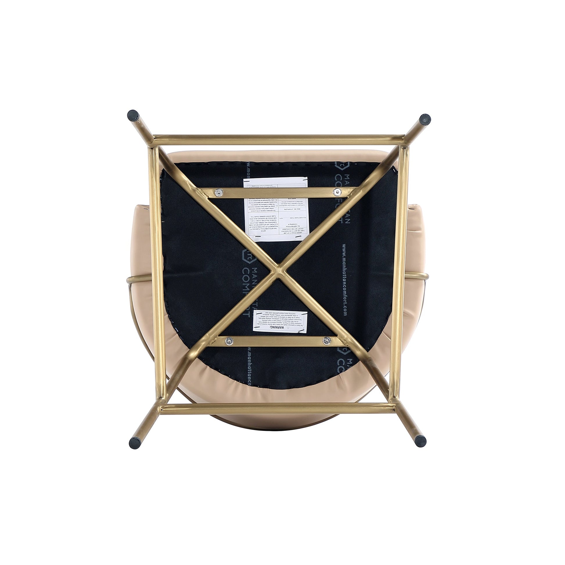 Gracie Barstool in Tan and Gold (set of 2) - Ornate Home
