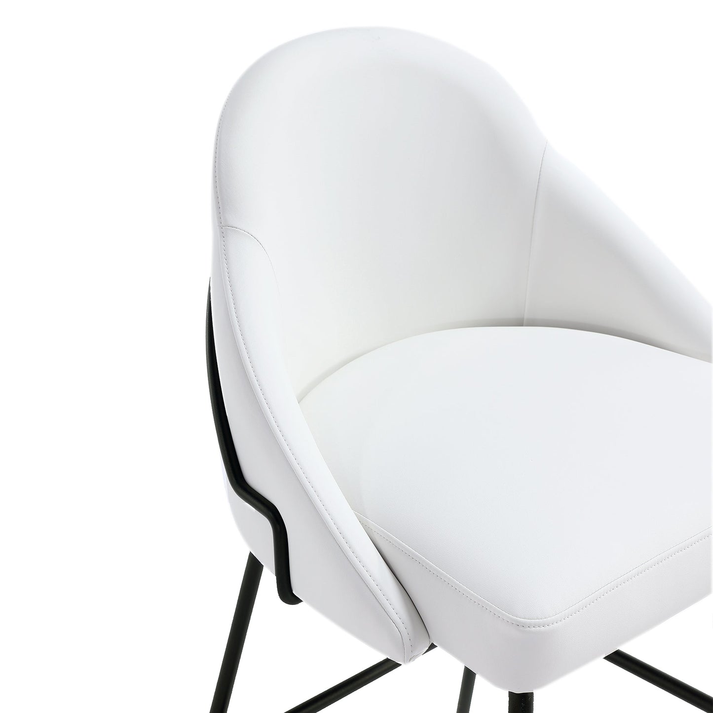 Gracie Barstool in White and Black (set of 2) - Ornate Home