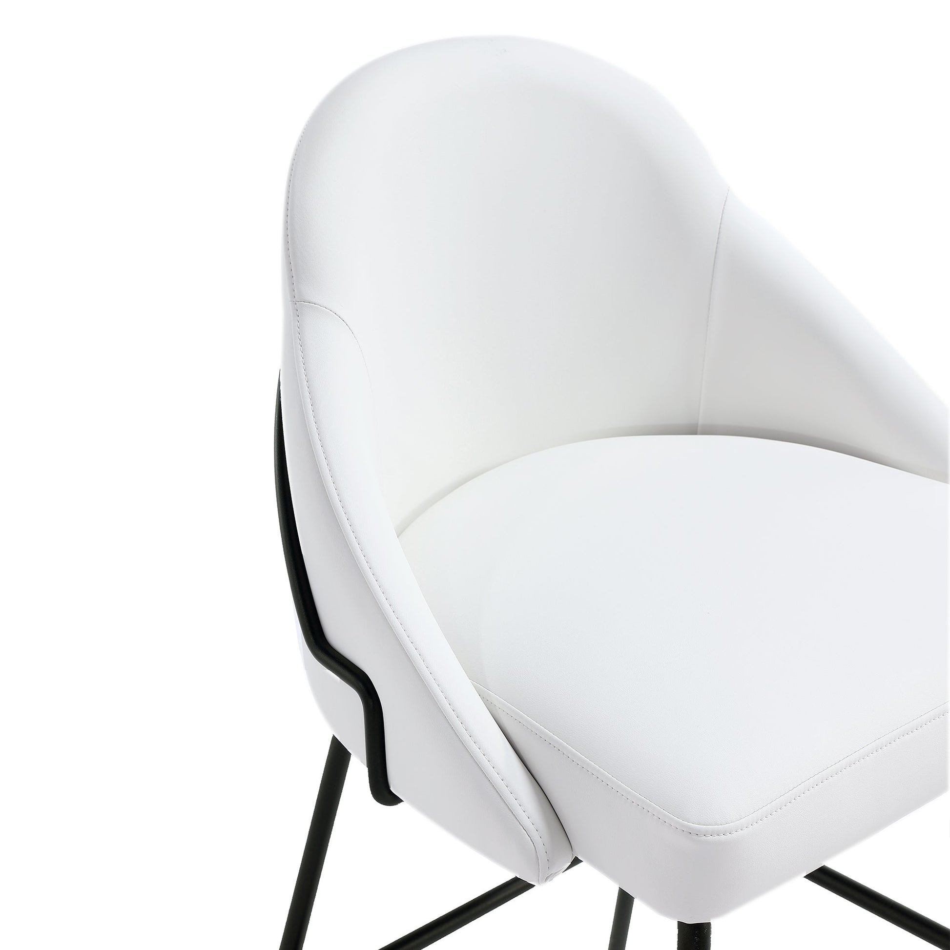 Gracie Barstool in White and Black (set of 2) - Ornate Home